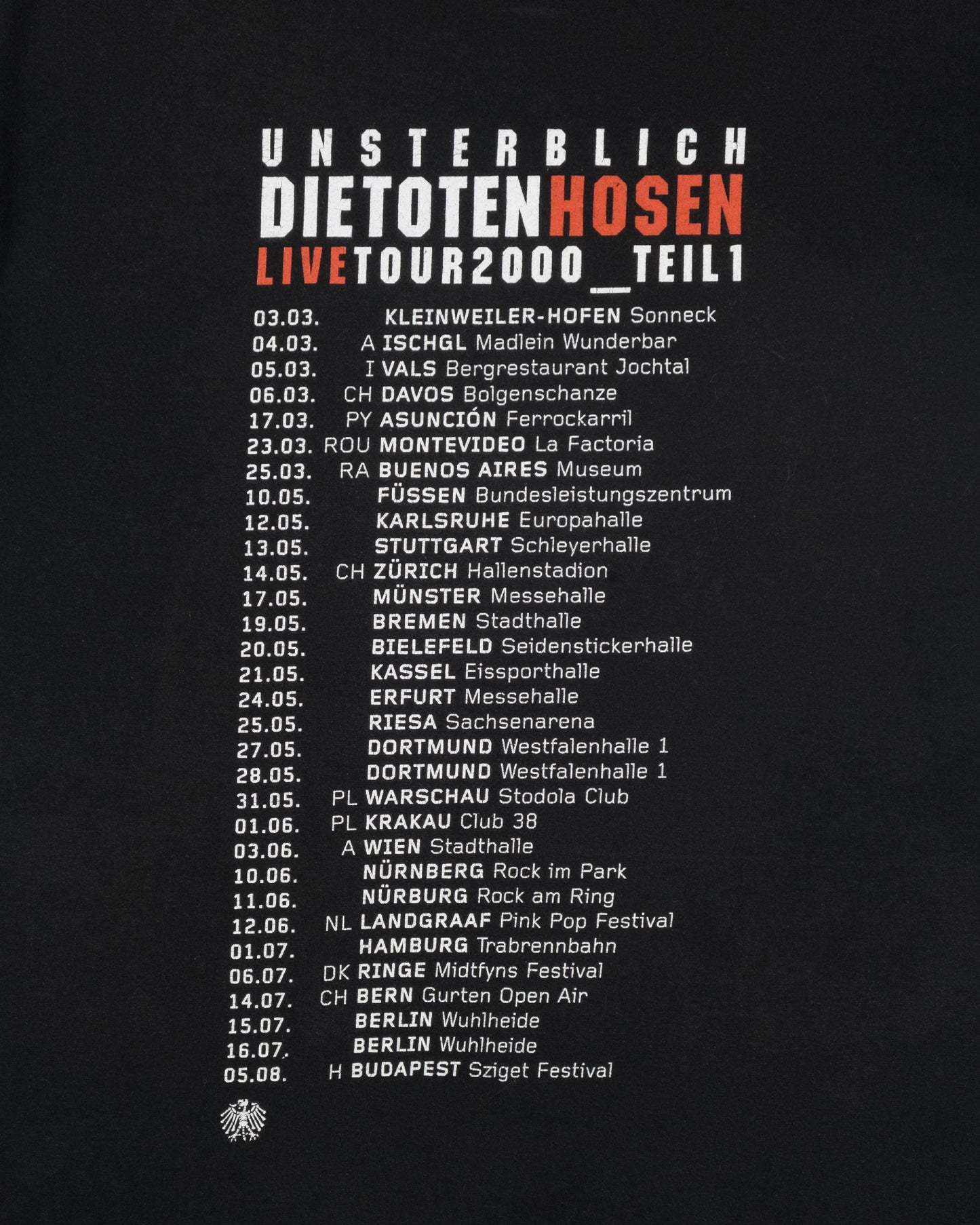 2000 Die Toten Hosen Band T-Shirt