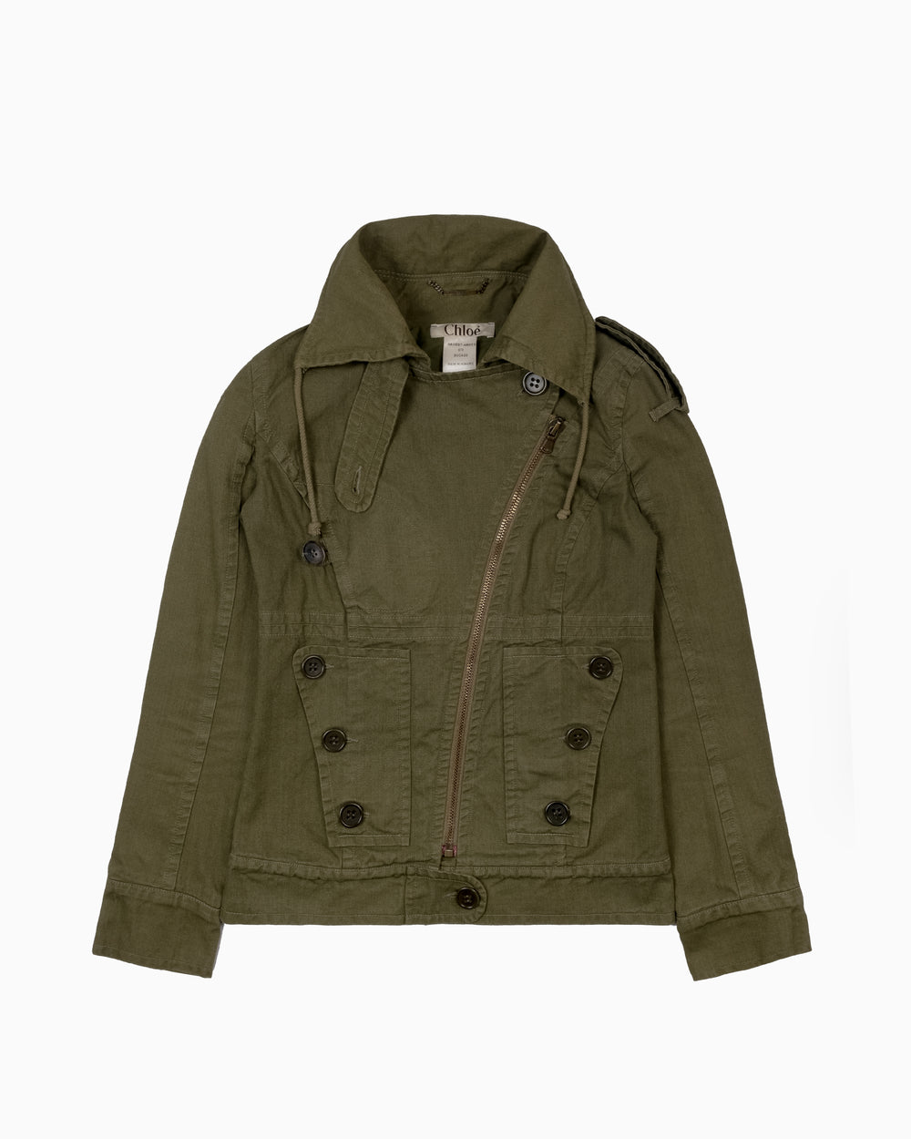 AW04 Chloé by Phoebe Philo Asymmetrical Army Jacket