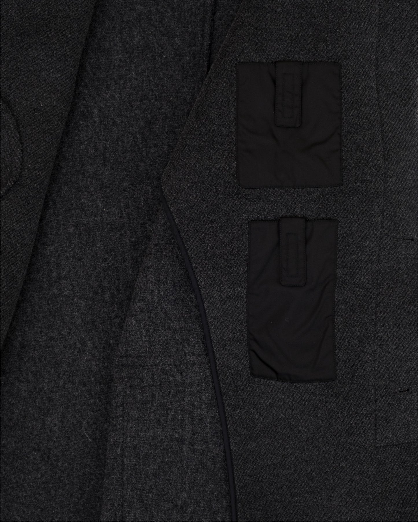 Prada AW99 Wool Coat with Leather Tabs