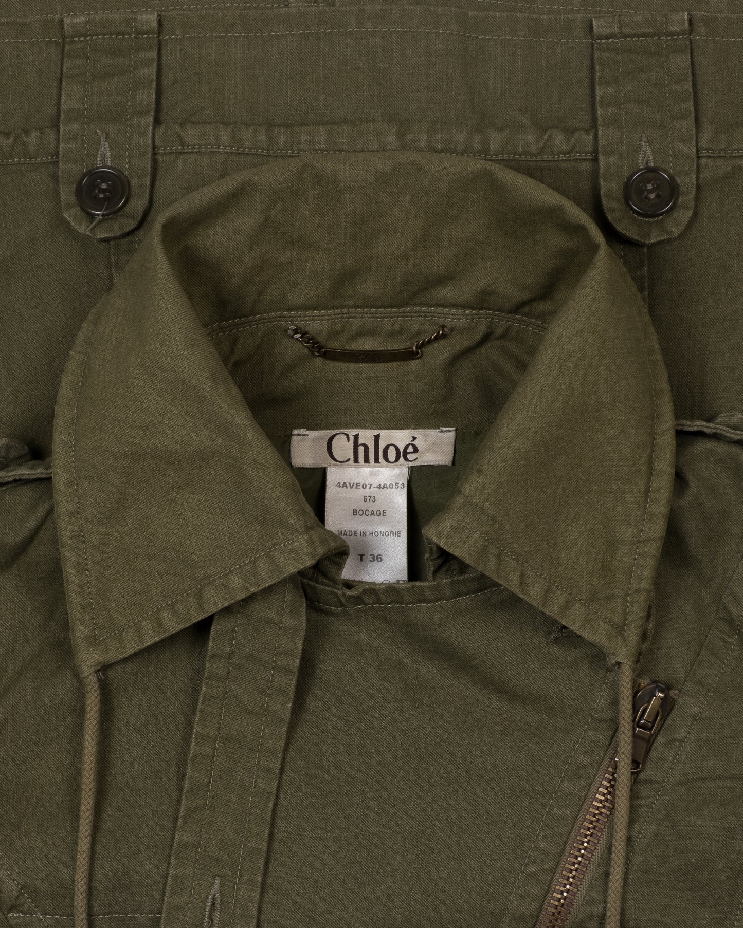 AW04 Chloé by Phoebe Philo Asymmetrical Army Jacket