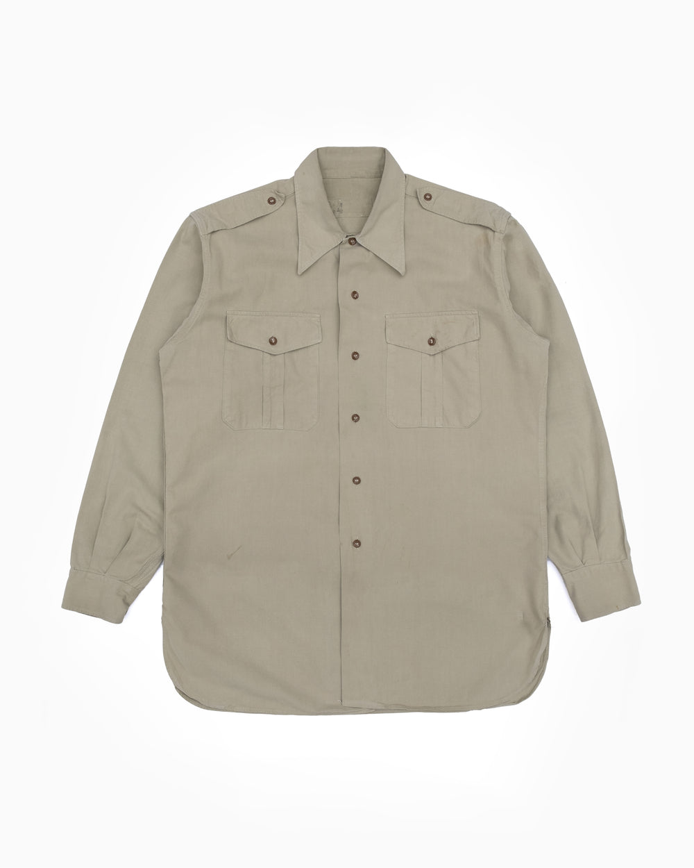 1960s French Army Camp Collar Safari Shirt