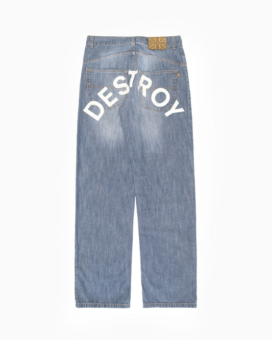 John Richmond "DESTROY" Straight Leg Jeans