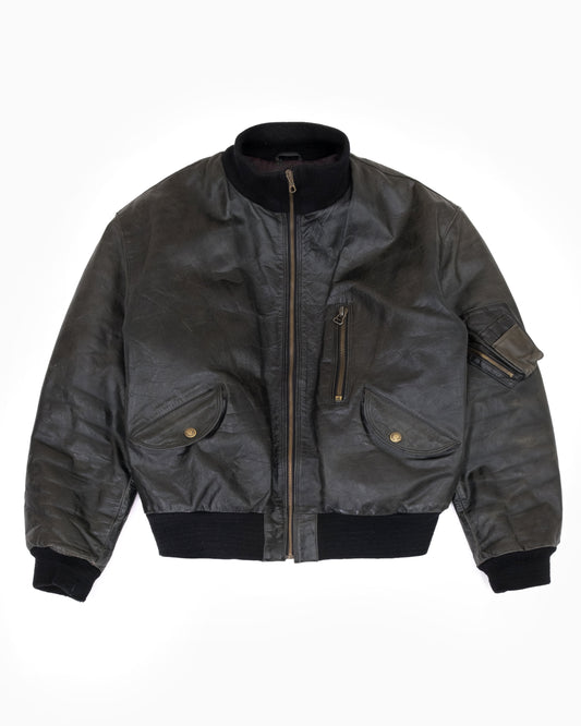 1980s Armani Leather Bomber Jacket