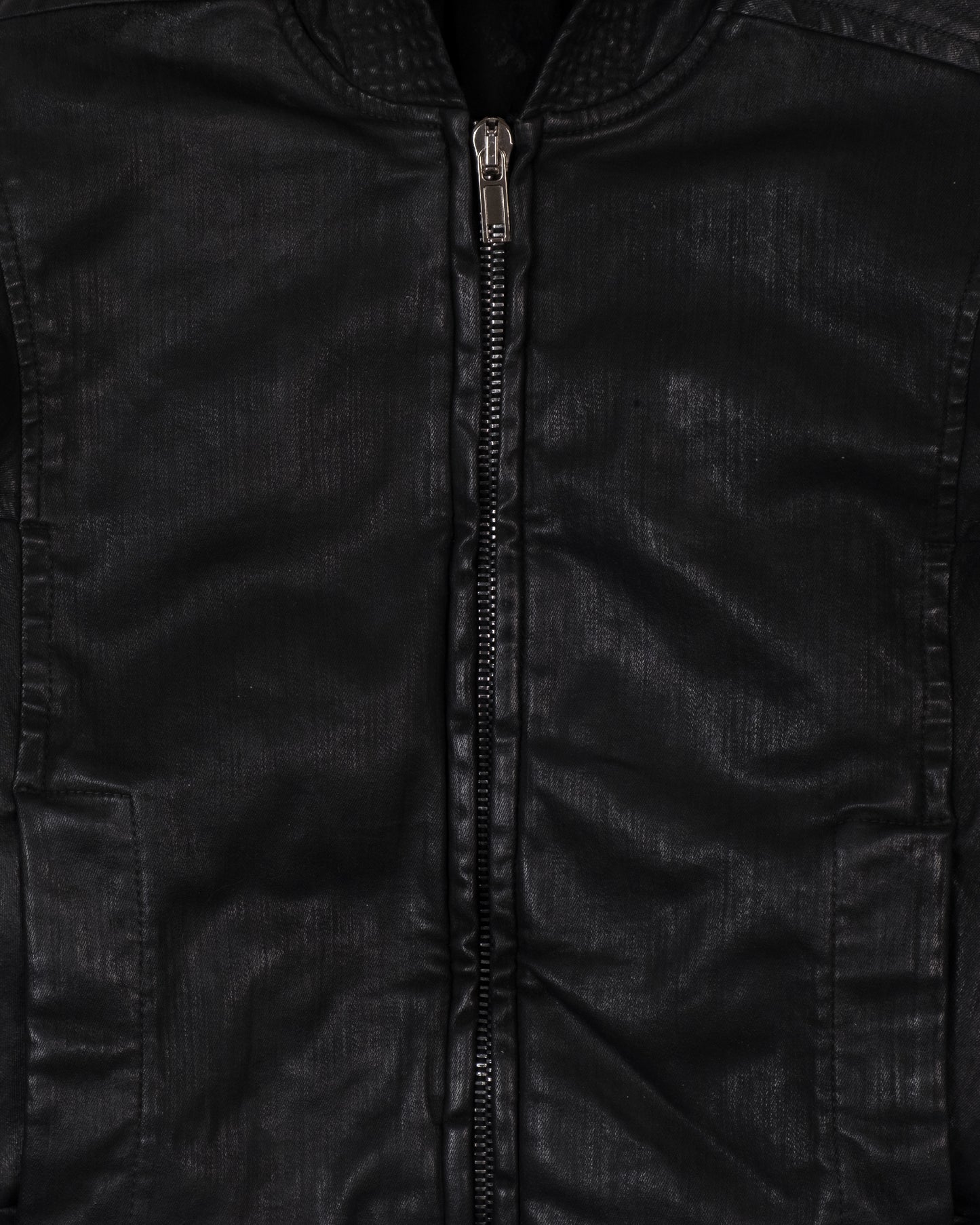 Rick Owens Waxed Hooded Cropped Denim Jacket