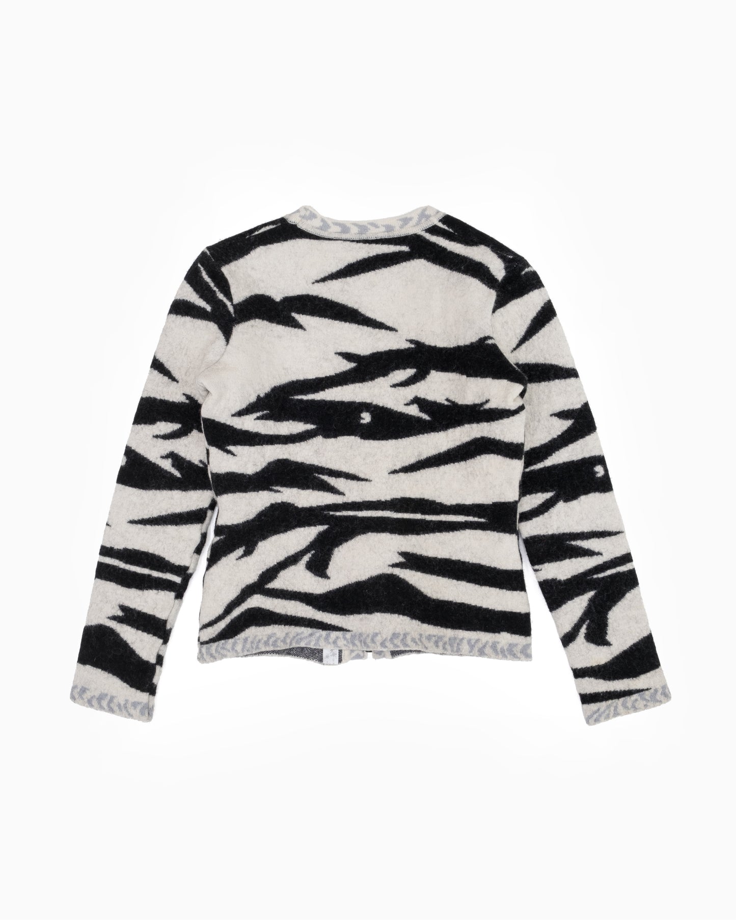 1980s Kenzo Zebra Zip Up Cardigan