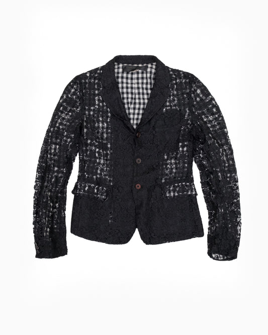 2011 Comme des Garcons Lace Blazer with Checkered Lining