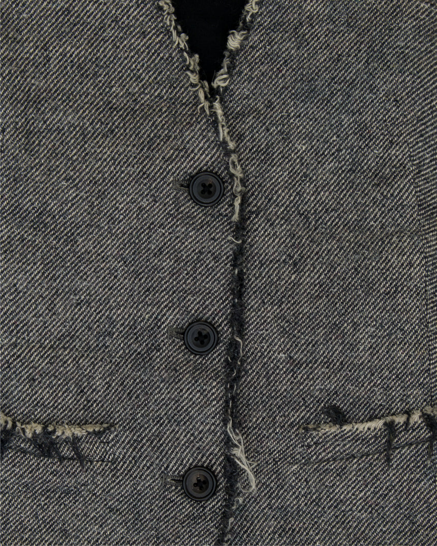 Le Grand Bleu Waistcoat with Raw Edges