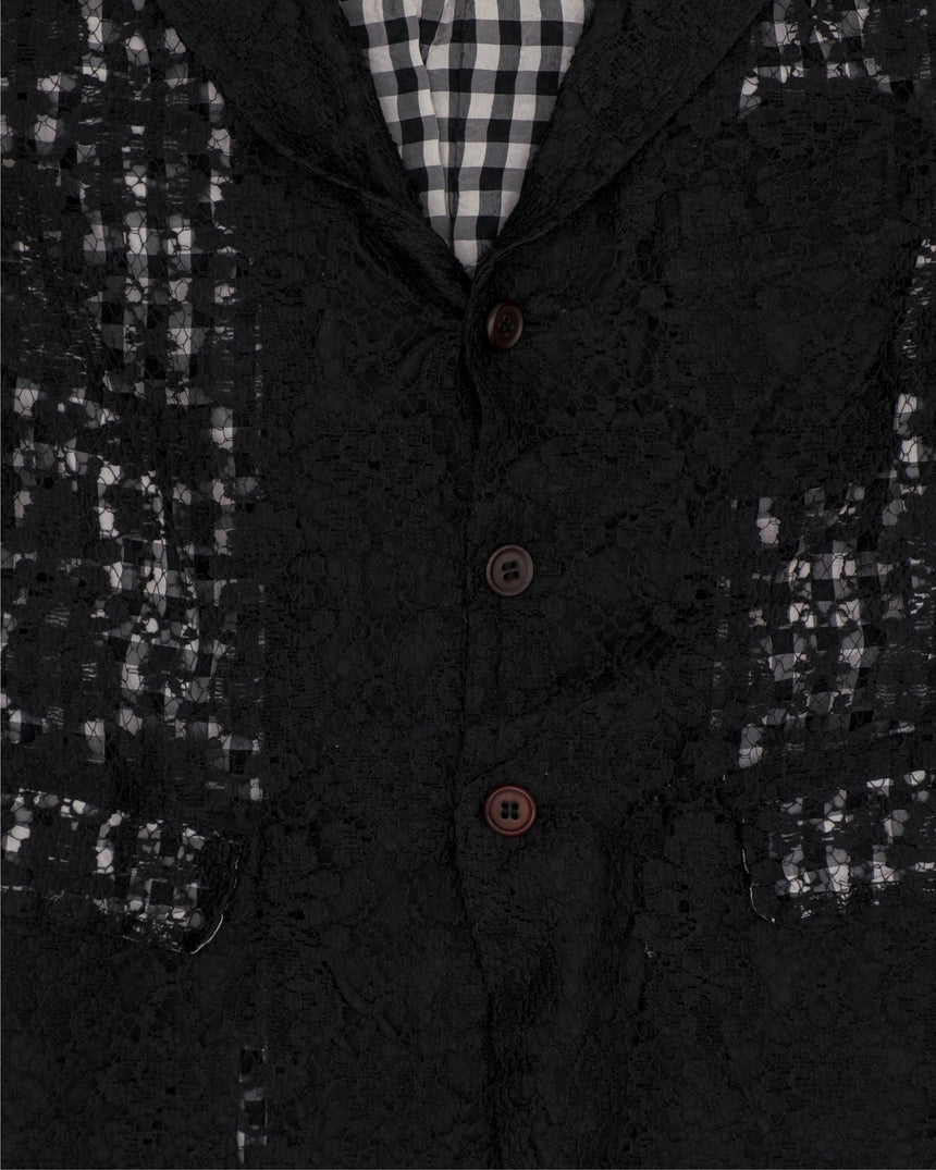 2011 Comme des Garcons Lace Blazer with Checkered Lining