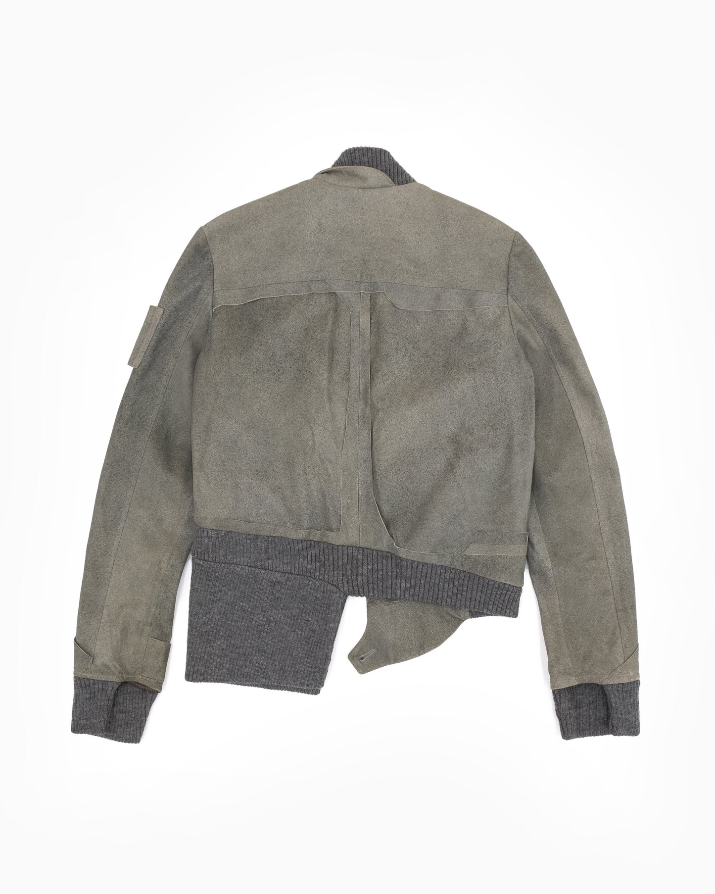 AW02 Hussein Chalayan Deconstructed Raw Hide Bomber Jacket