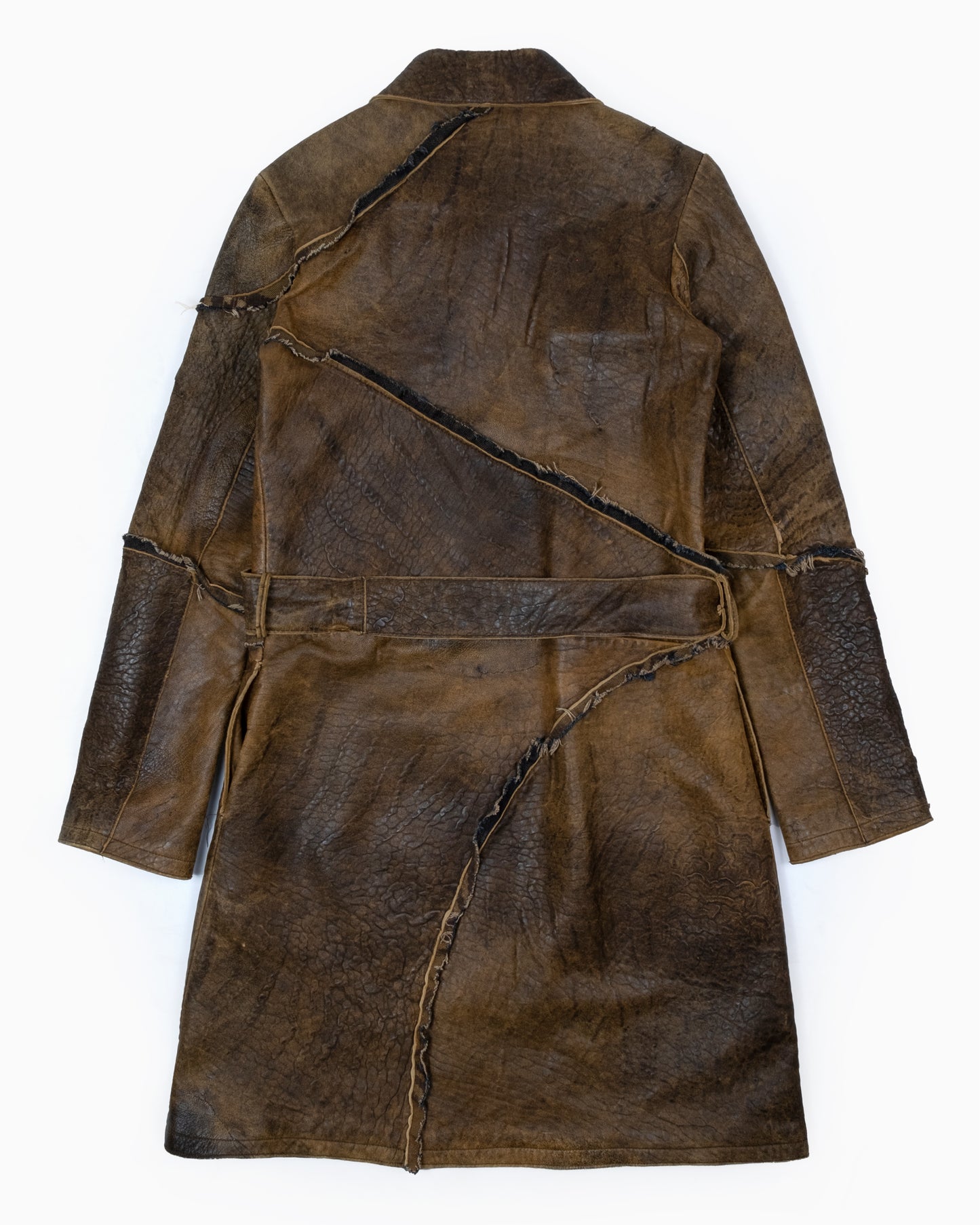 Roberto Cavalli Belted Leather Coat