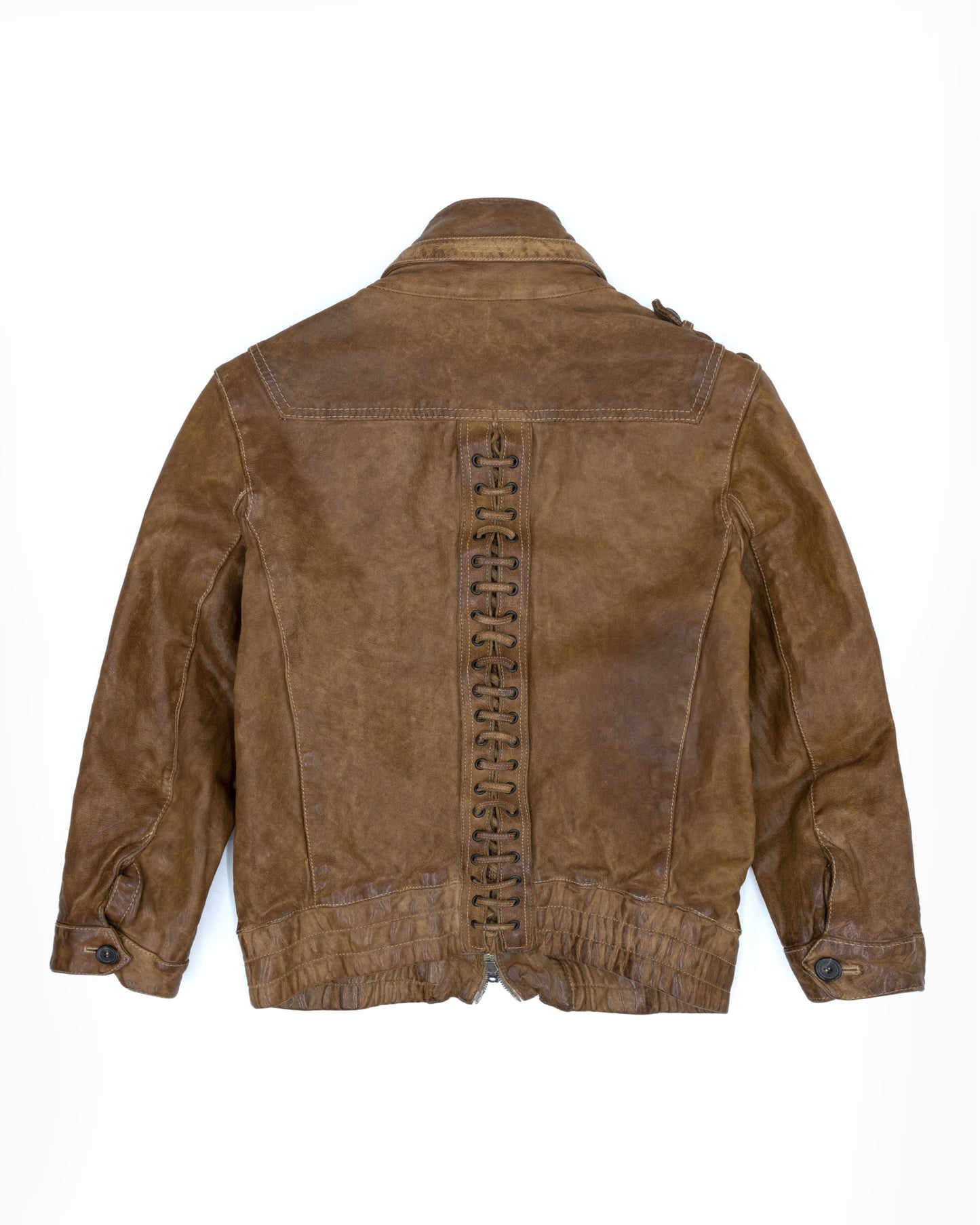 Neil Barett Lace Up Leather Jacket