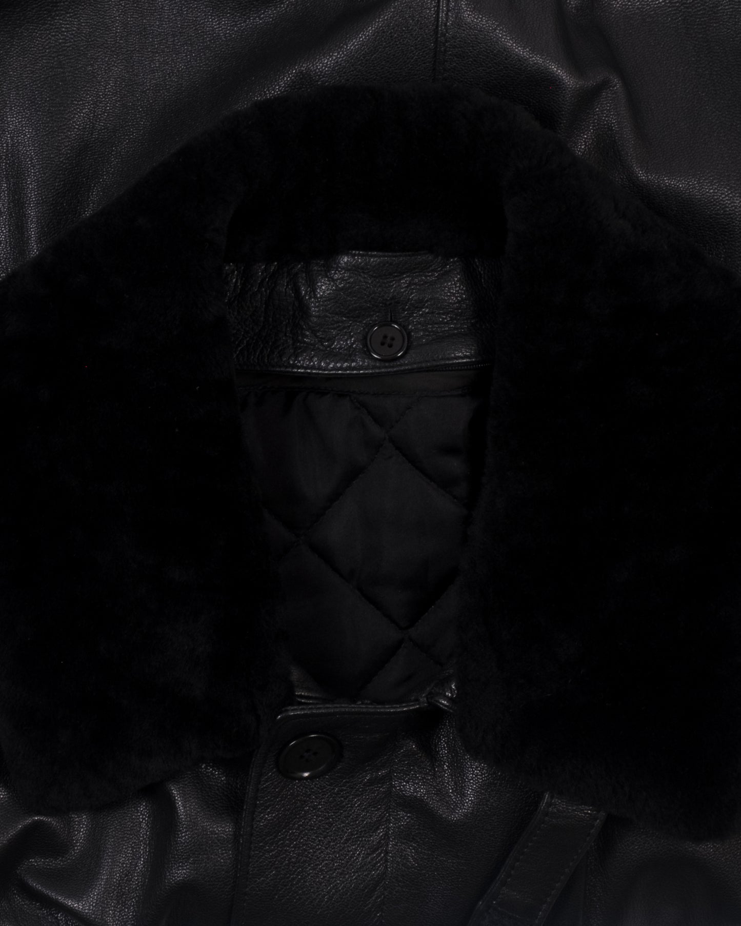 Ruffo Leather Bomber Jacket with Fur Collar