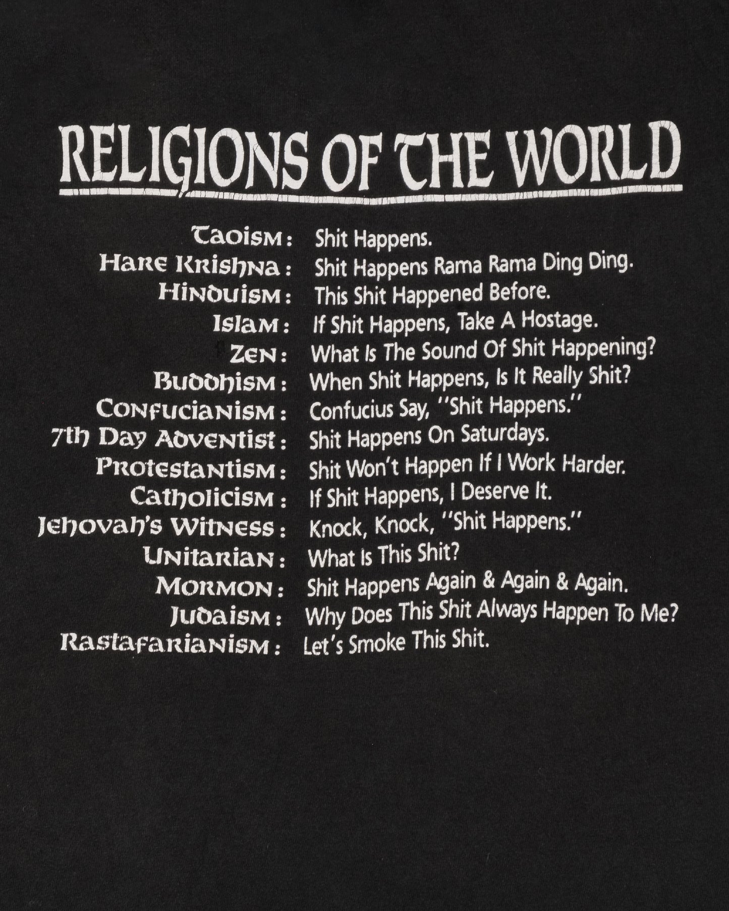 1980s Single Stitch Religions Of The World