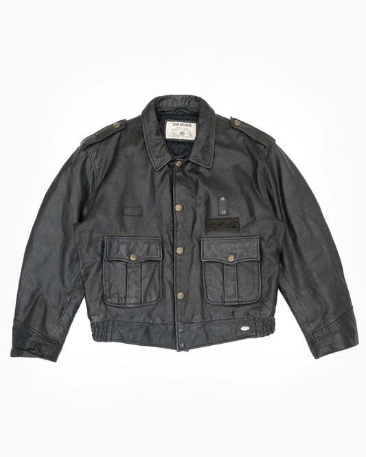 1980s Chevignon Police Leather Jacket