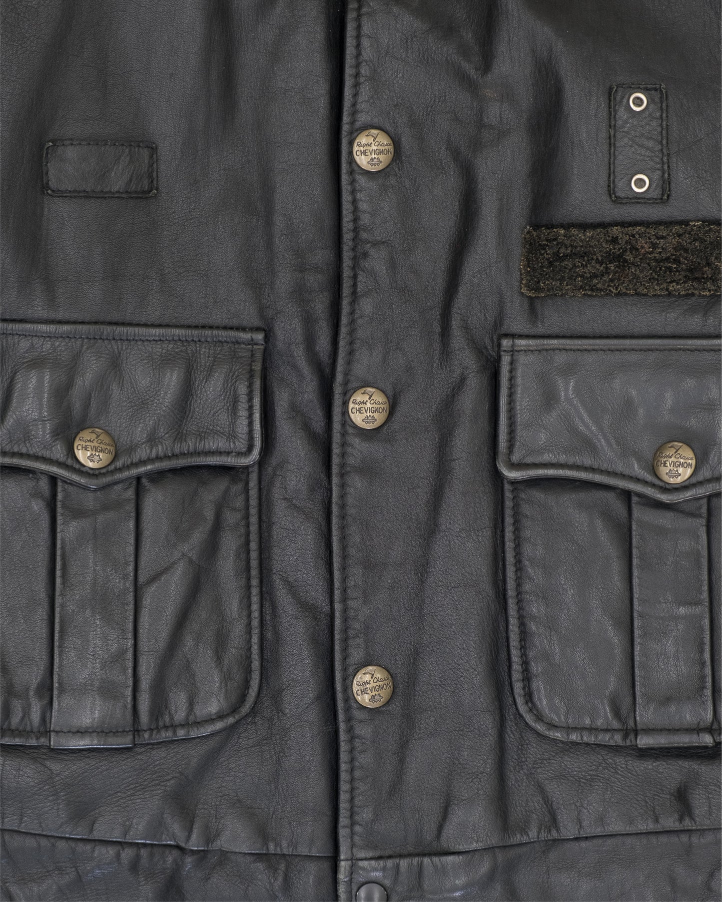 1980s Chevignon Police Leather Jacket