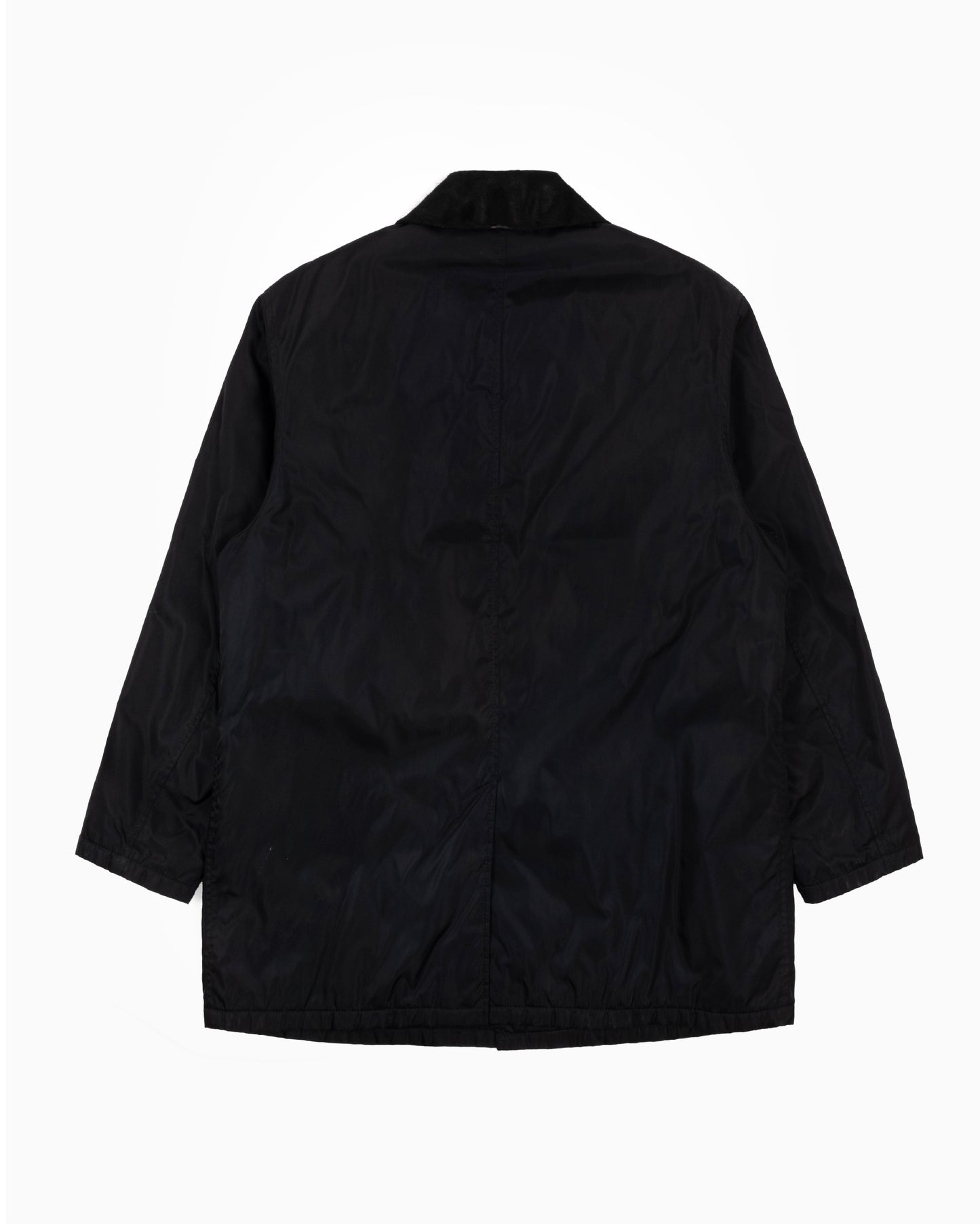 Prada Nylon Coat with Cowhide Collar