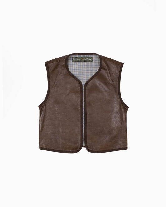 1980s Emporio Armani Leather Vest