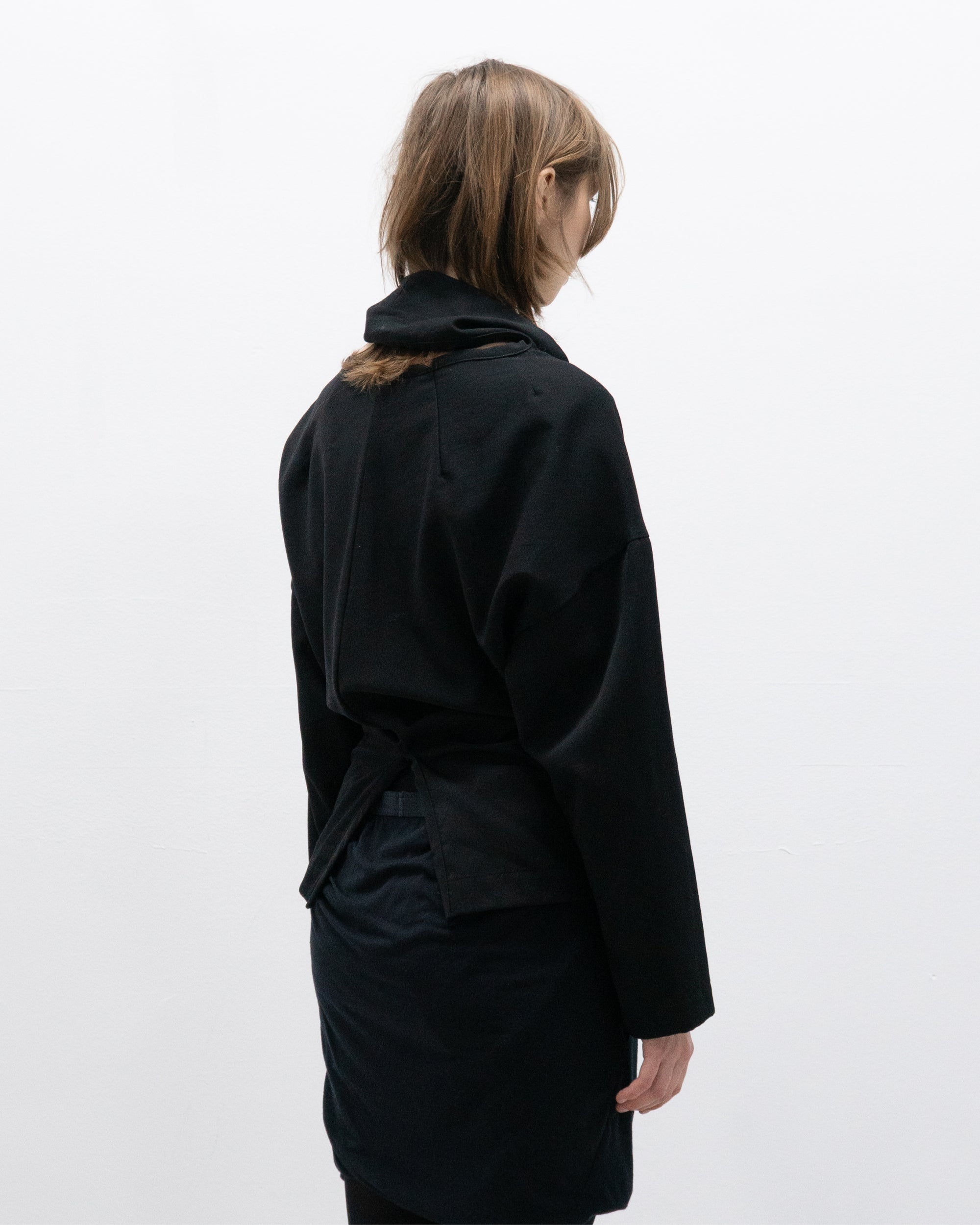 comme des garcons single button blazer with wrap collar