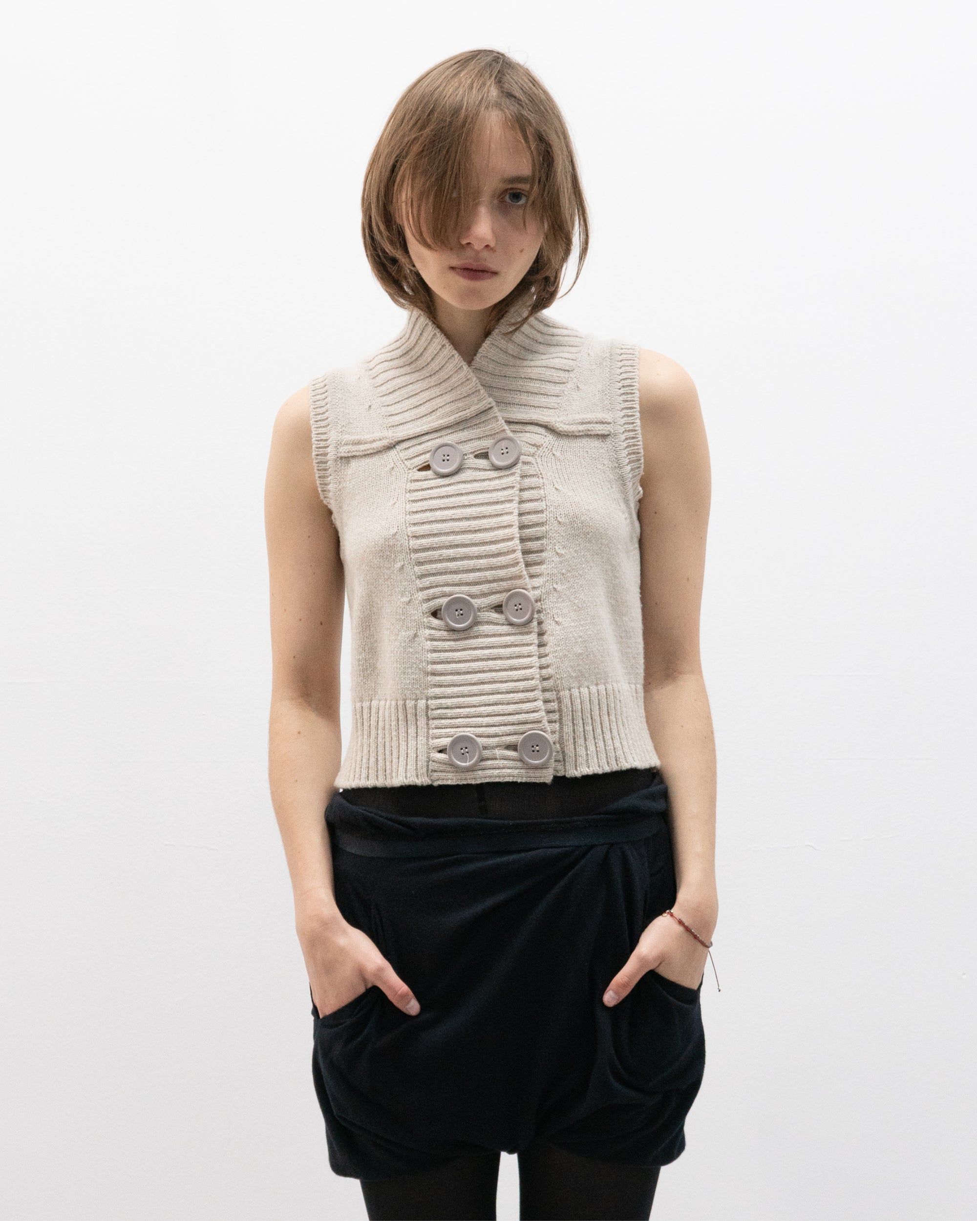 chloé aw05 double breasted knit gilet