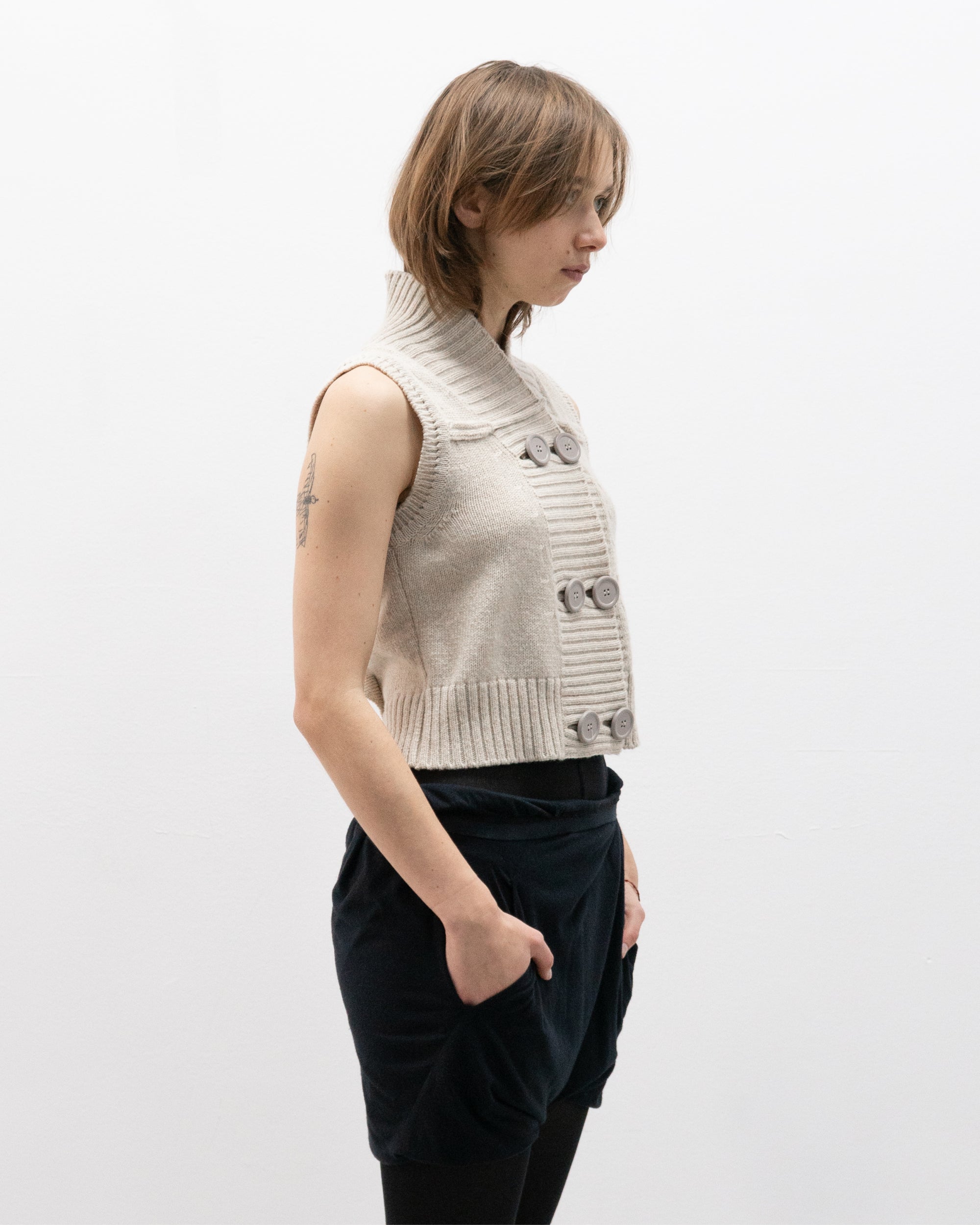 chloé aw05 double breasted knit gilet