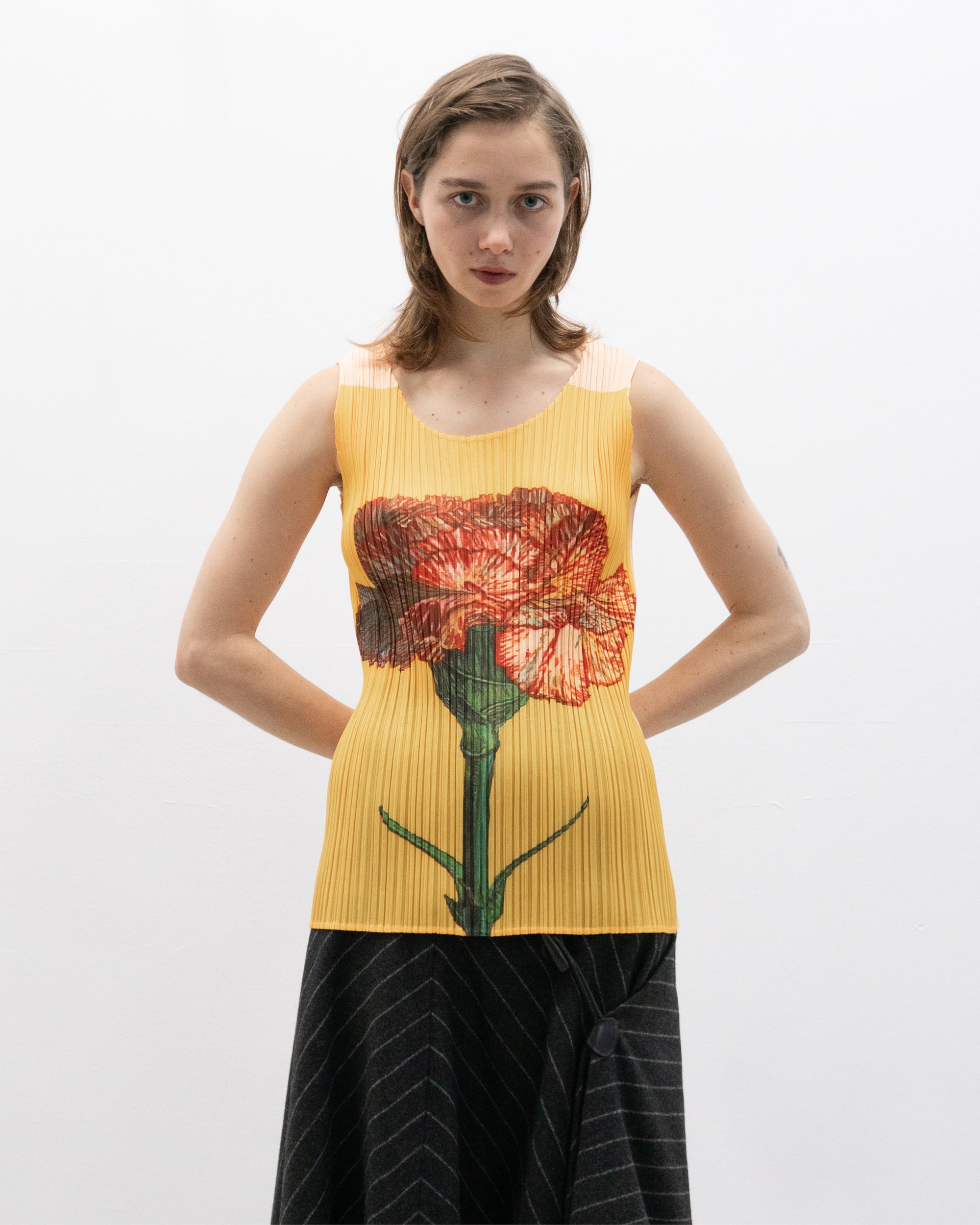 issey miyake pleats please ss00 carnation flower top