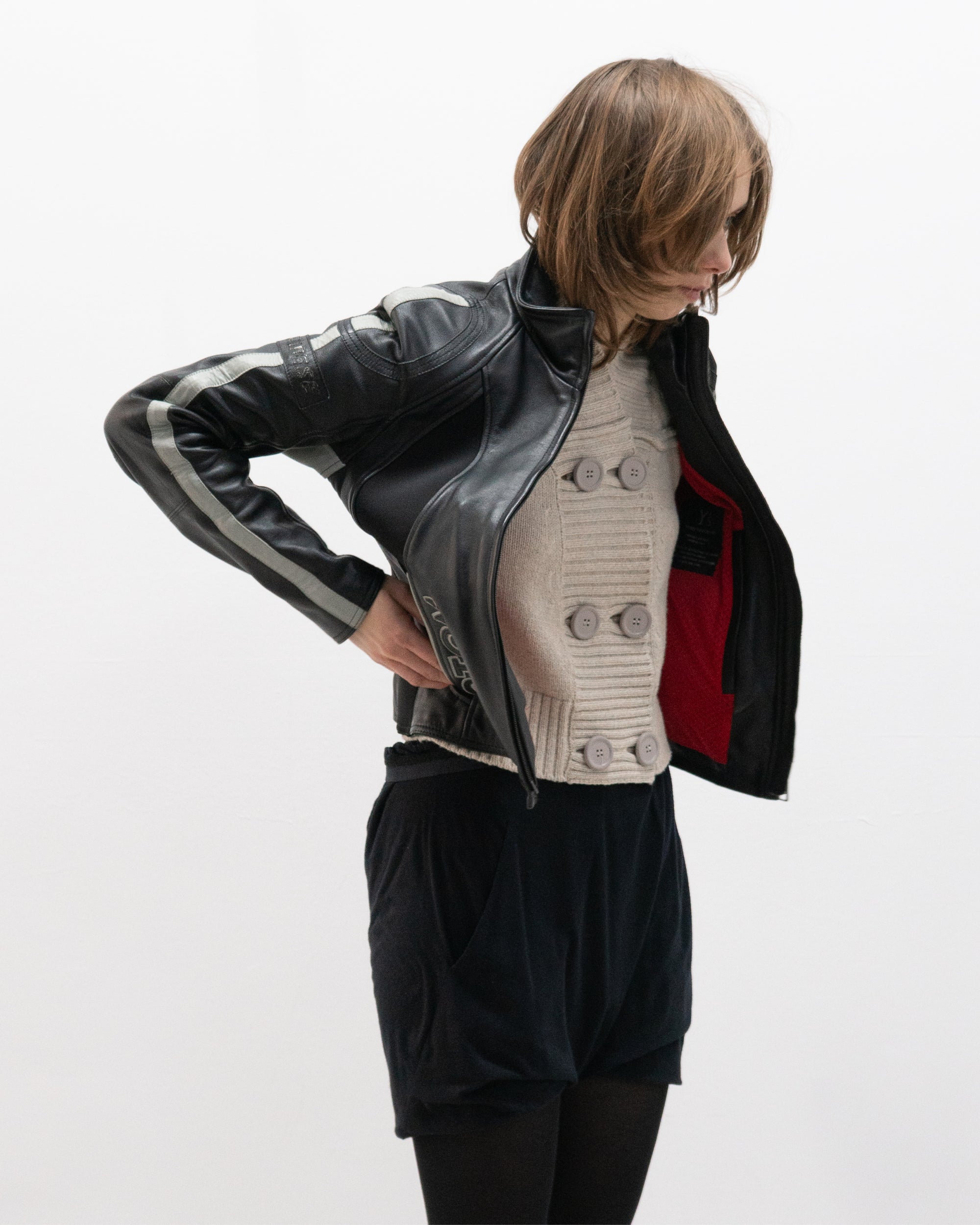 yohji yamamoto y's x dainese aw04 motorcycle leather jacket