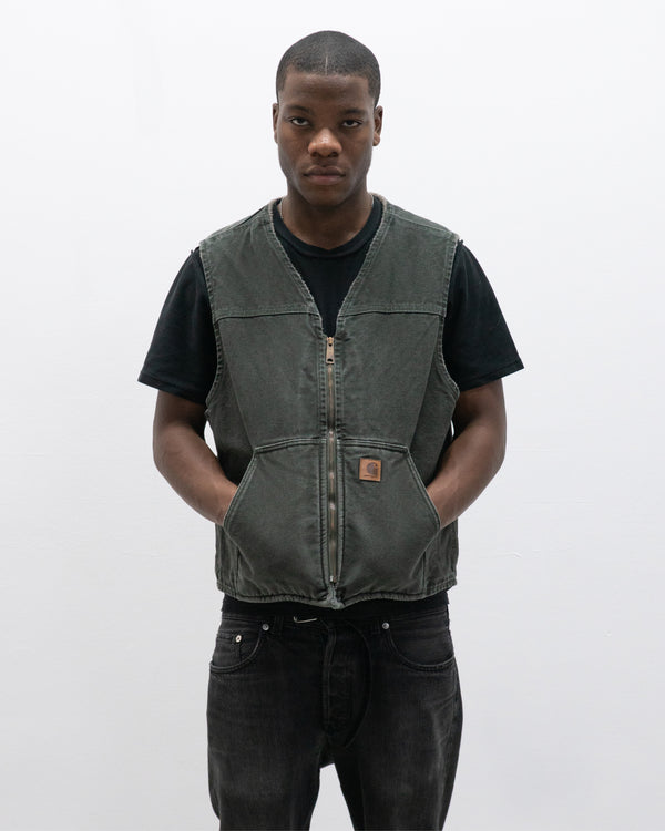carhartt shearling lined duck canvas vest