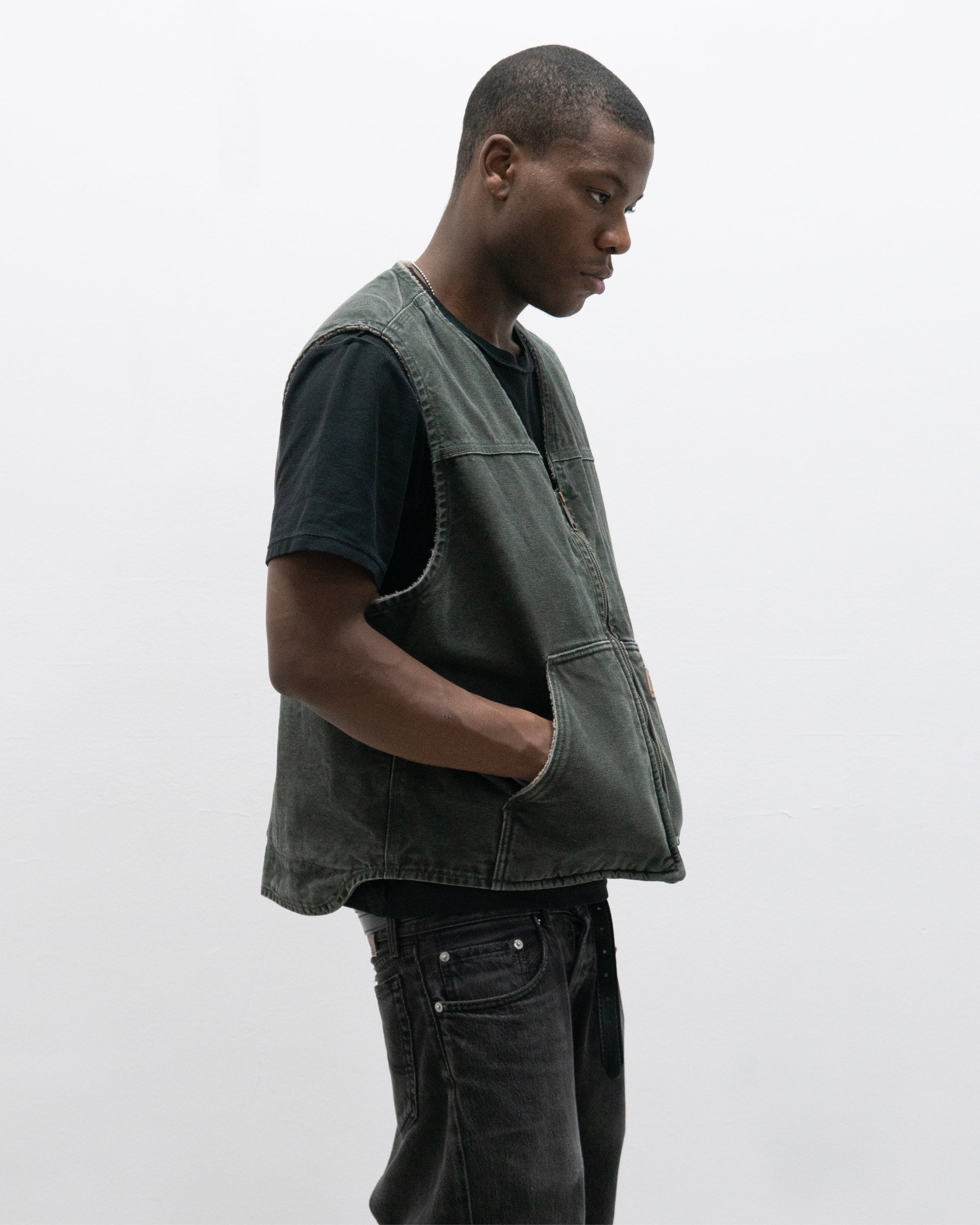 carhartt shearling lined duck canvas vest