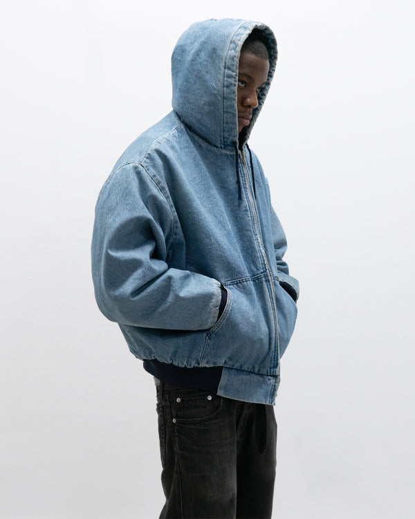 oshkosh hooded blanket lined denim bomber jacket