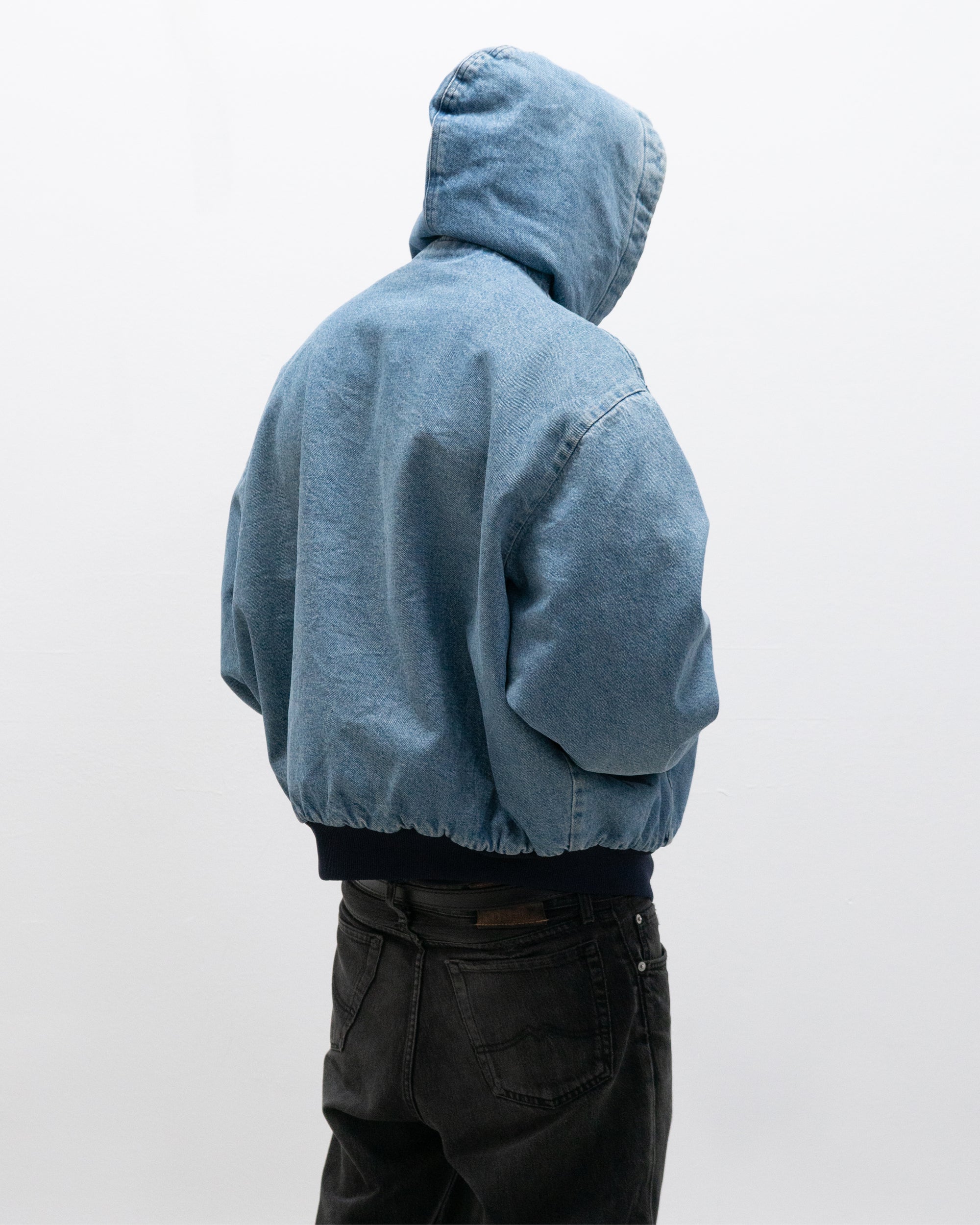 oshkosh hooded blanket lined denim bomber jacket