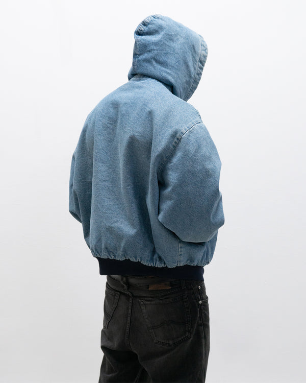 oshkosh hooded blanket lined denim bomber jacket