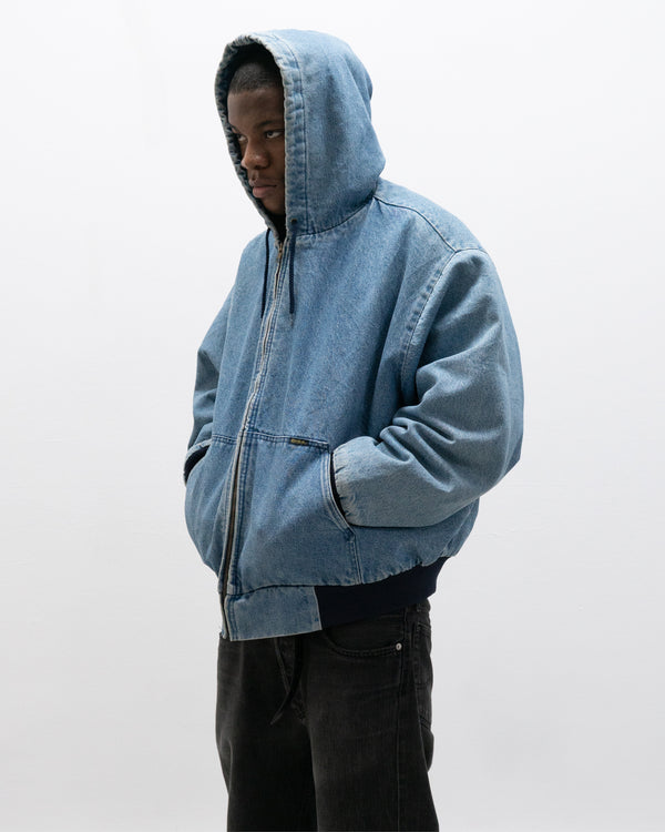 oshkosh hooded blanket lined denim bomber jacket