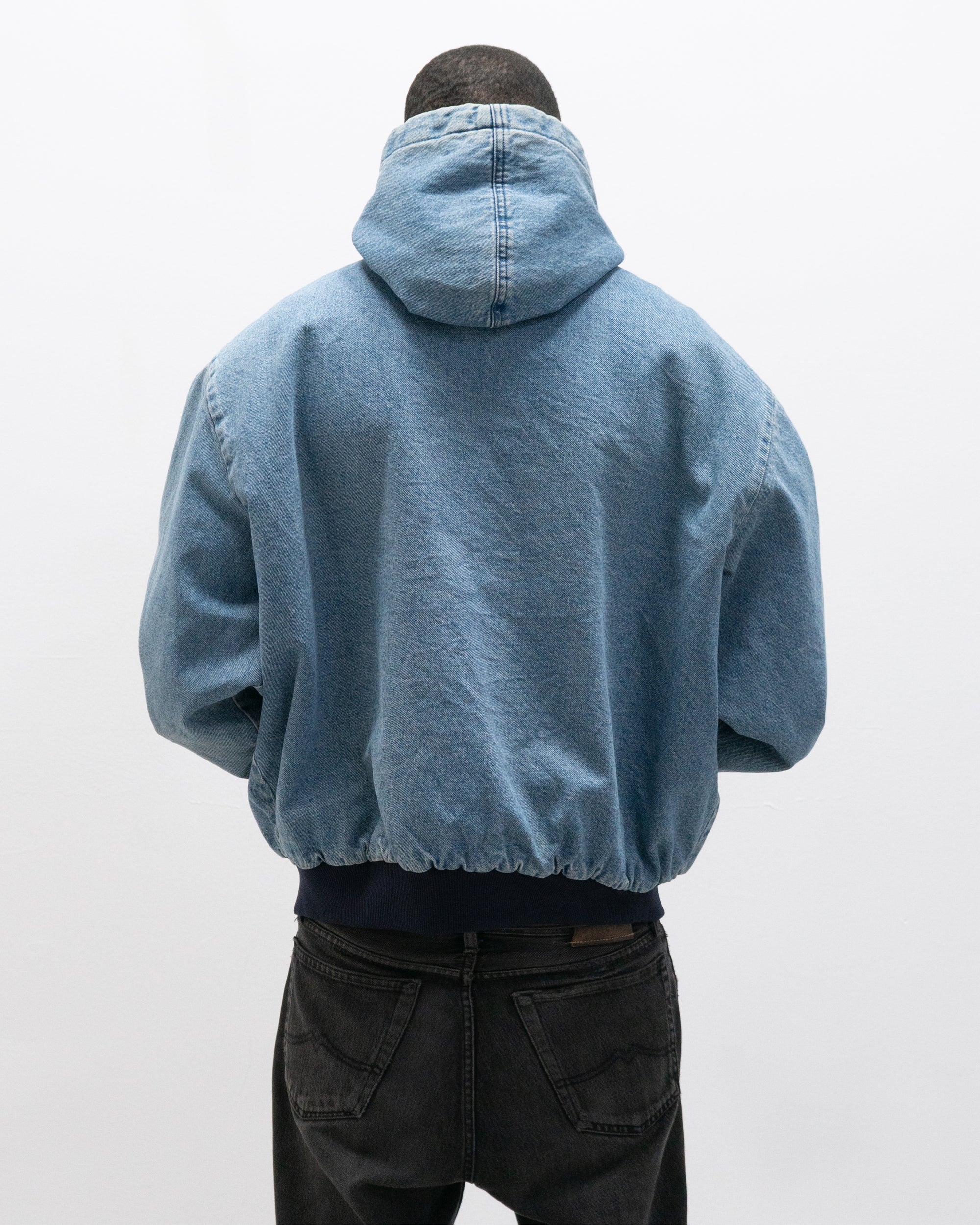 oshkosh hooded blanket lined denim bomber jacket