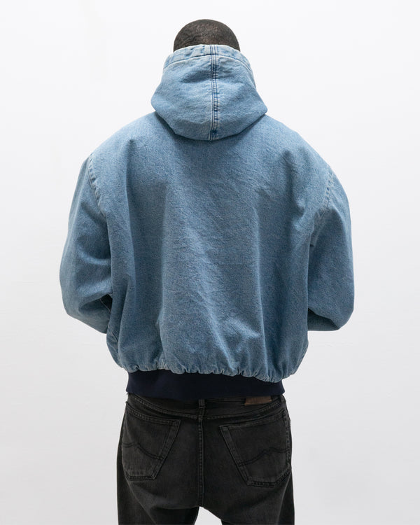 oshkosh hooded blanket lined denim bomber jacket