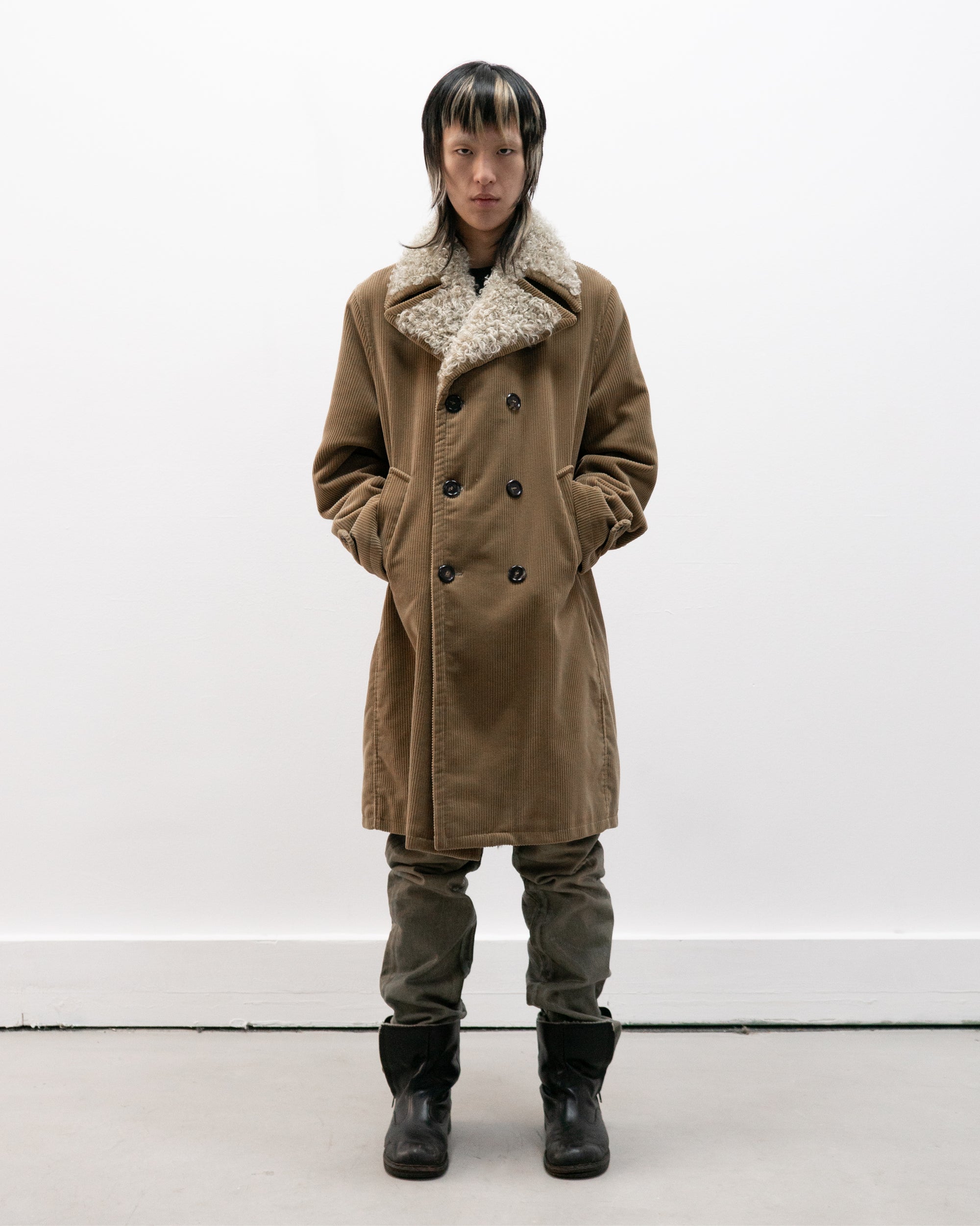 dolce & gabbana double breasted corduroy coat