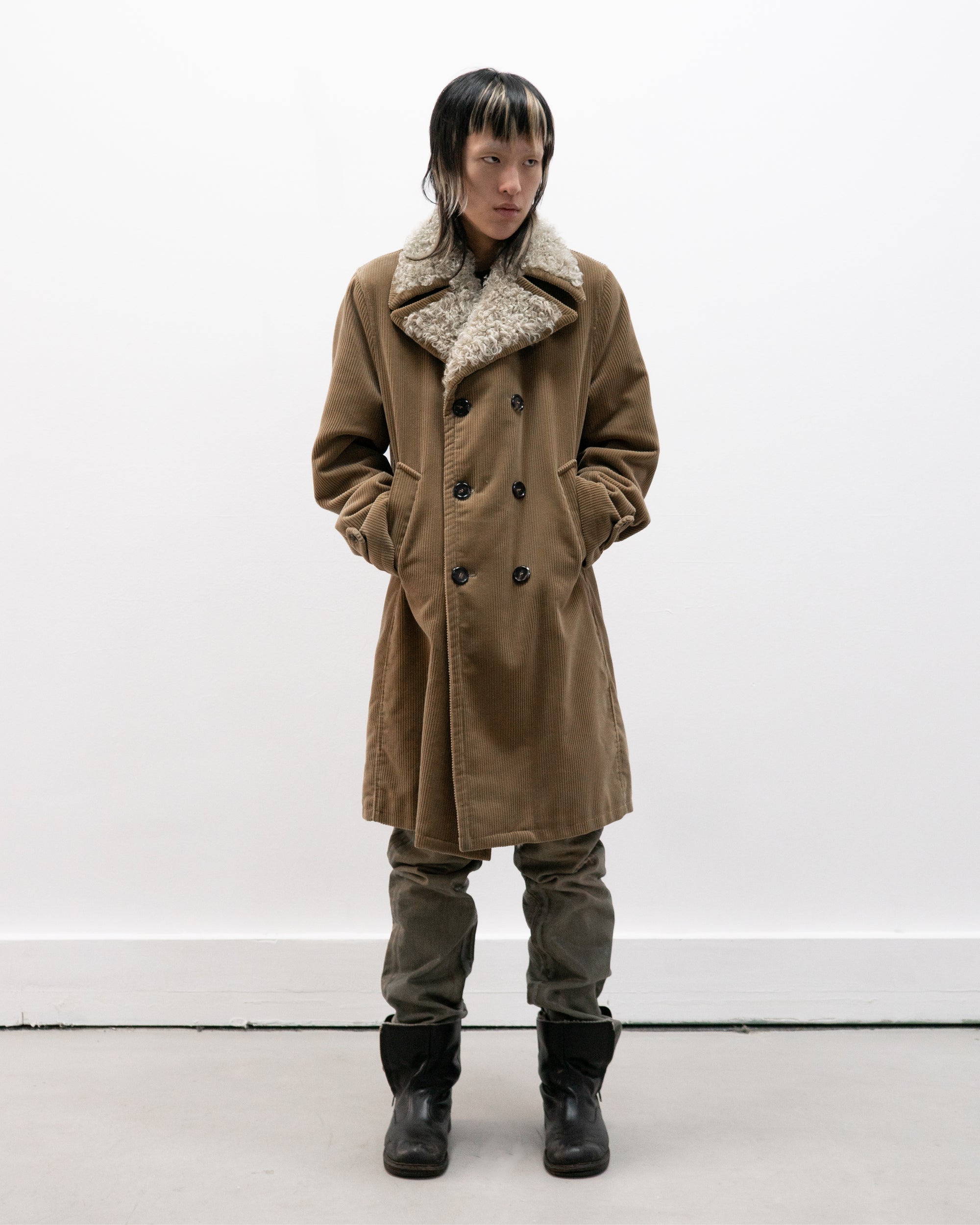 dolce & gabbana double breasted corduroy coat