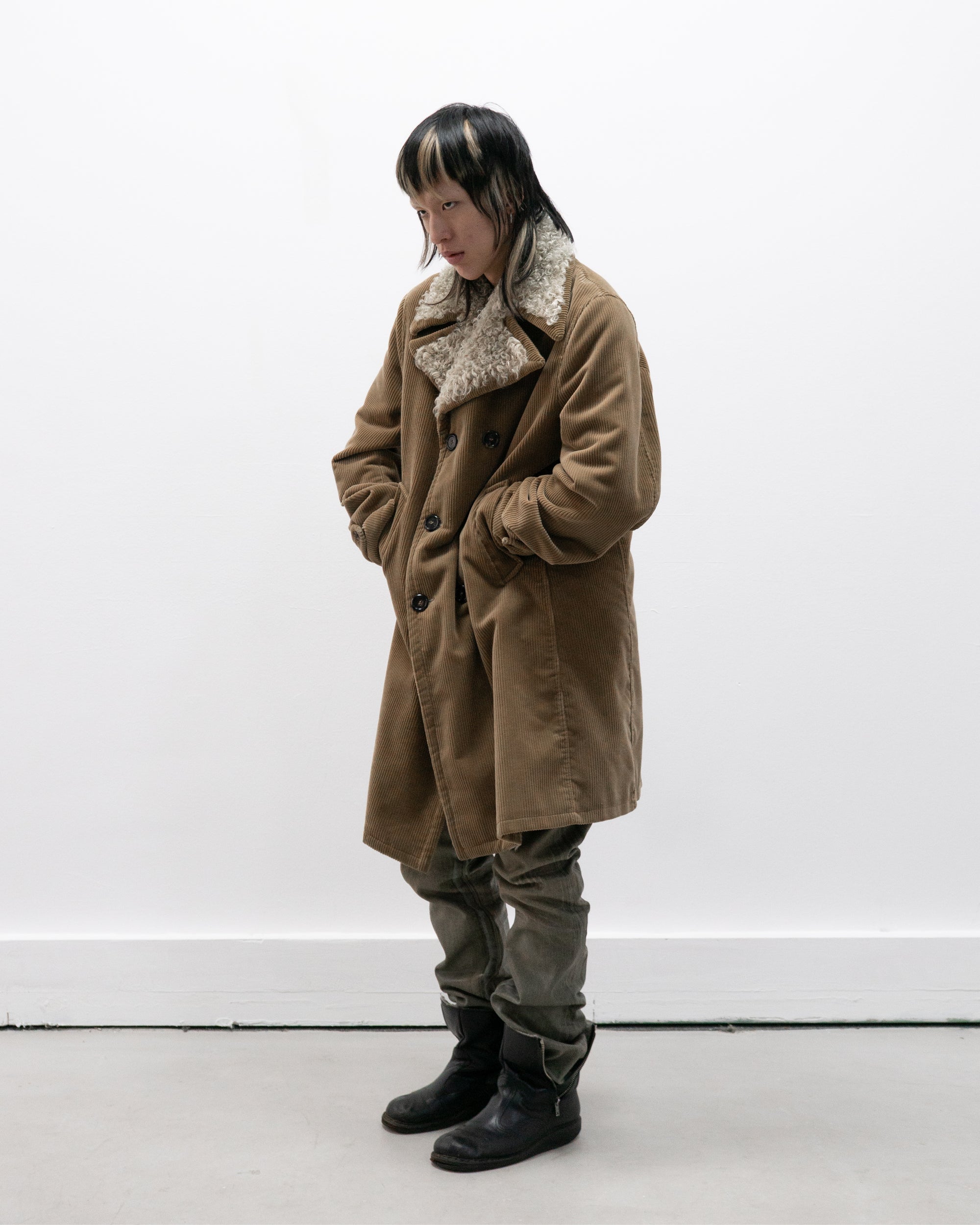 dolce & gabbana double breasted corduroy coat