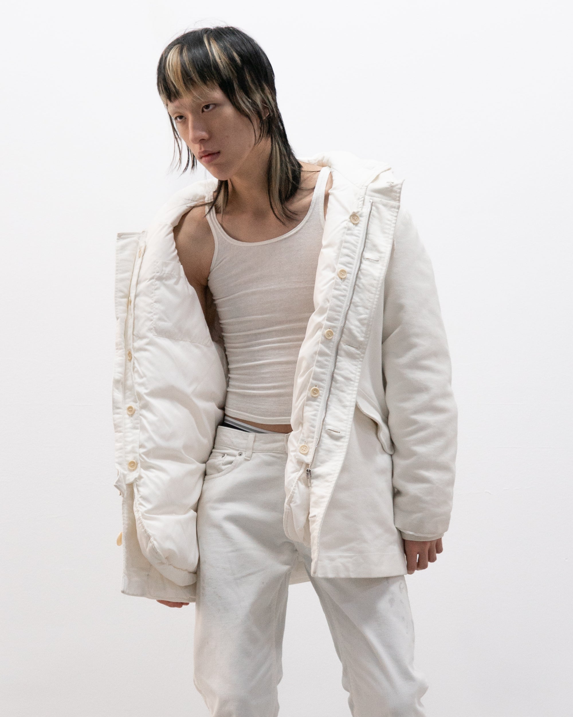 helmut lang goose down moleskin jacket