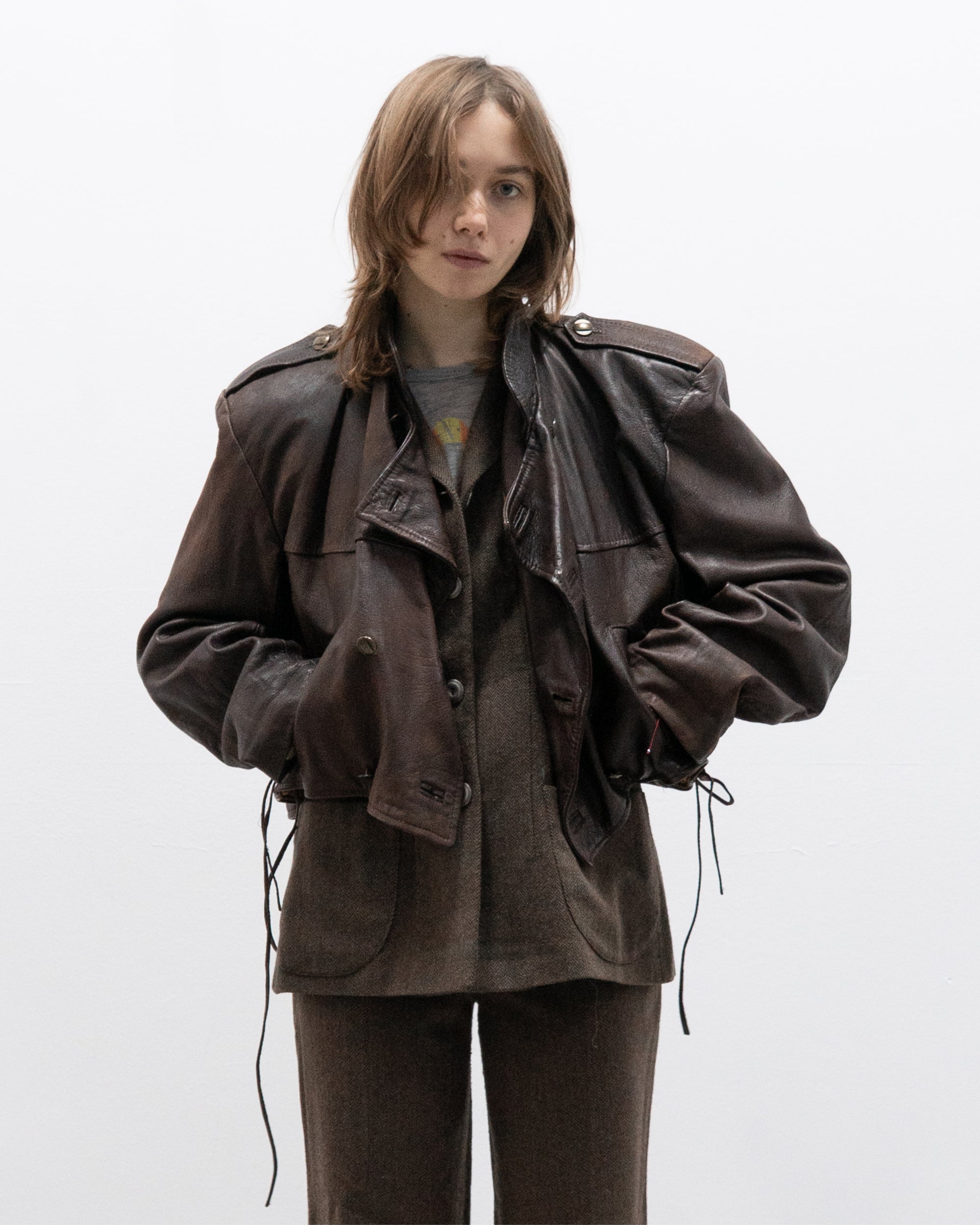 1950s leather motorcycle jacket