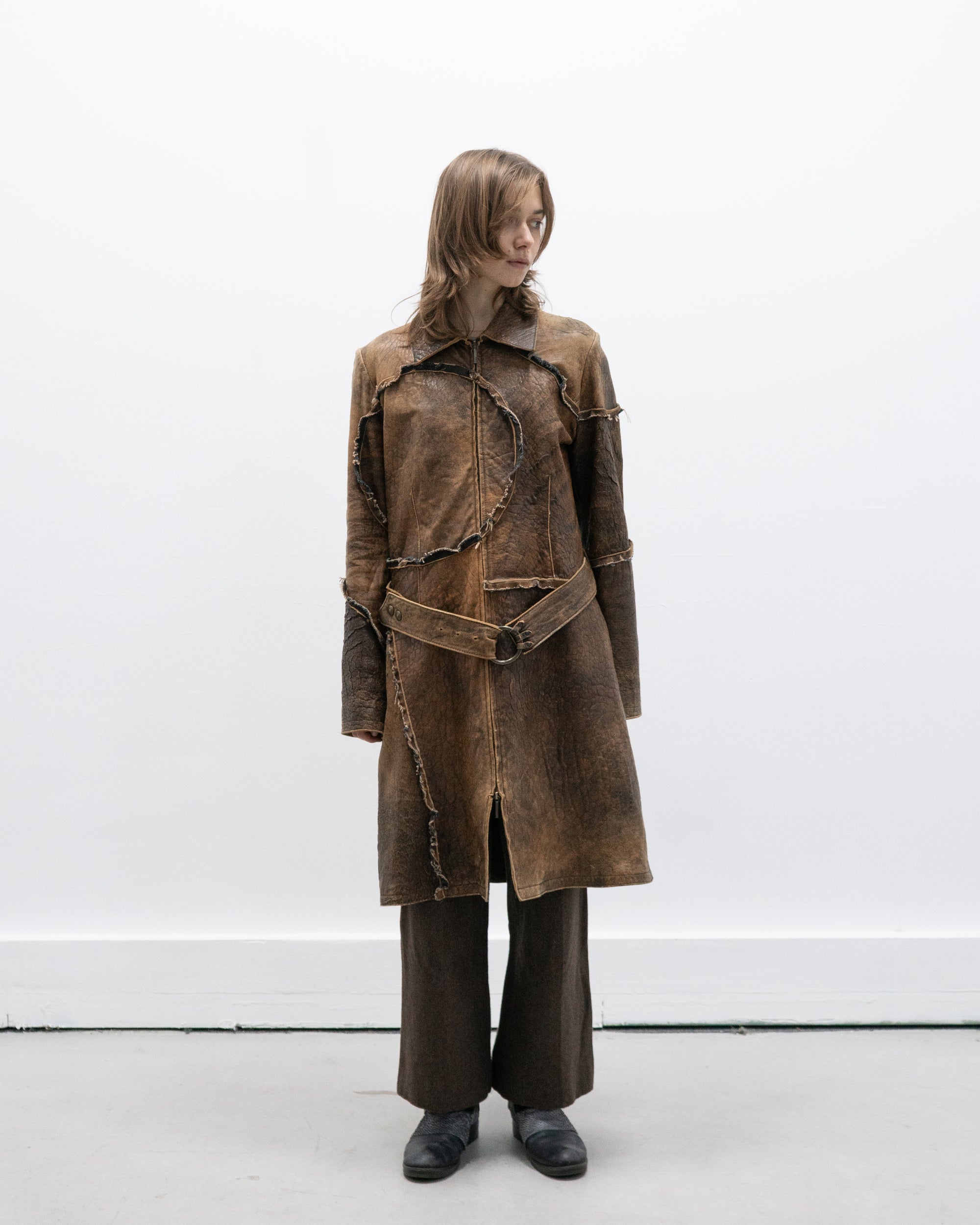 roberto cavalli just cavalli leather coat