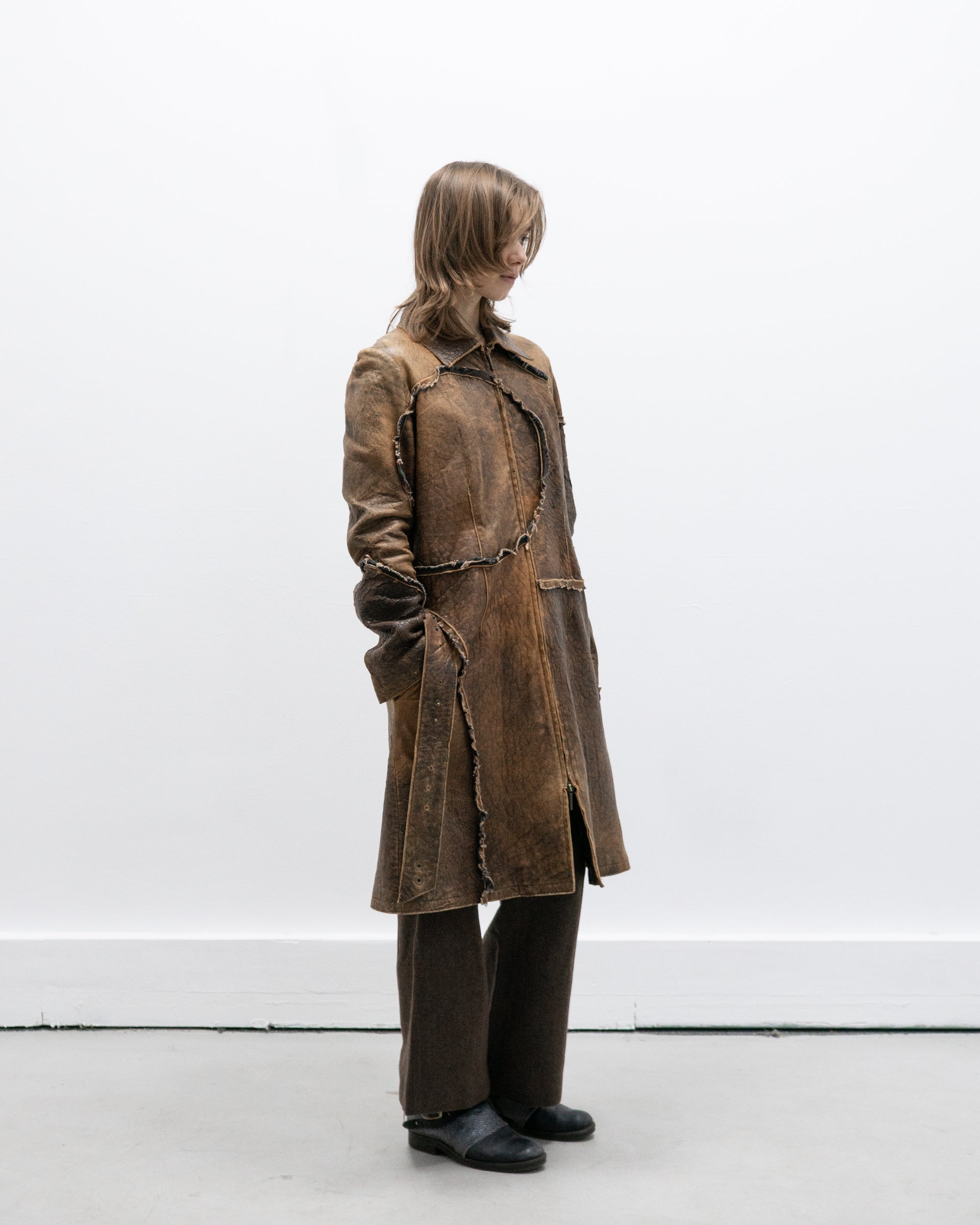 roberto cavalli just cavalli leather coat