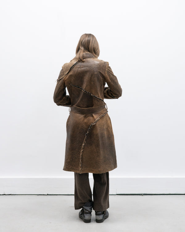 roberto cavalli just cavalli leather coat