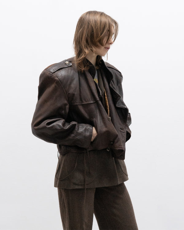 1950s leather motorcycle jacket