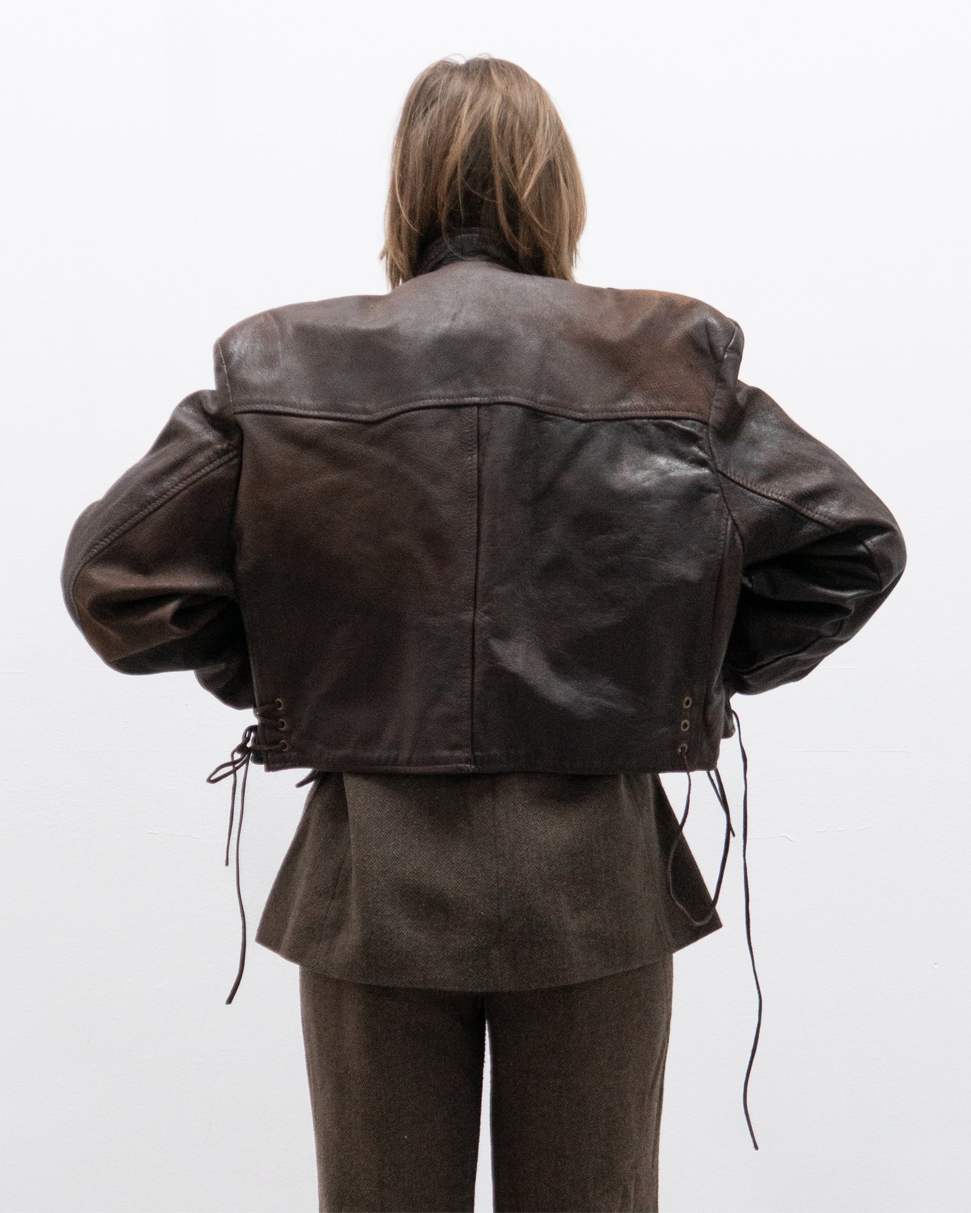 1950s leather motorcycle jacket