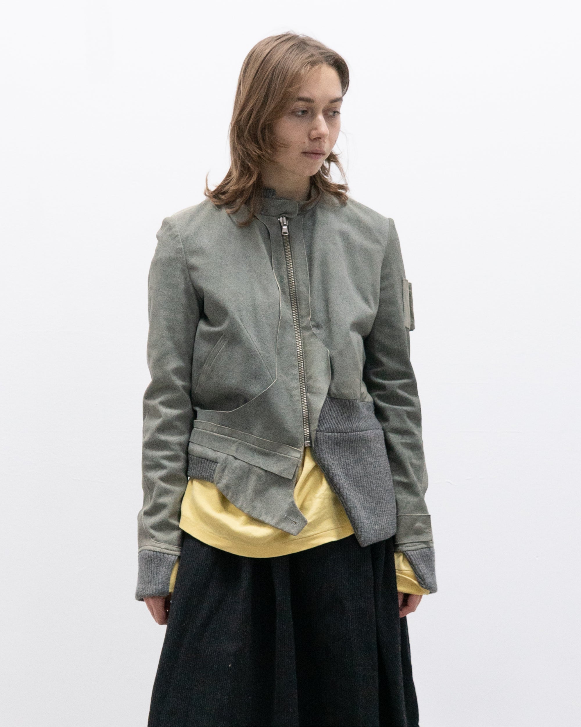 hussein chalayan aw02 raw hide bomber jacket