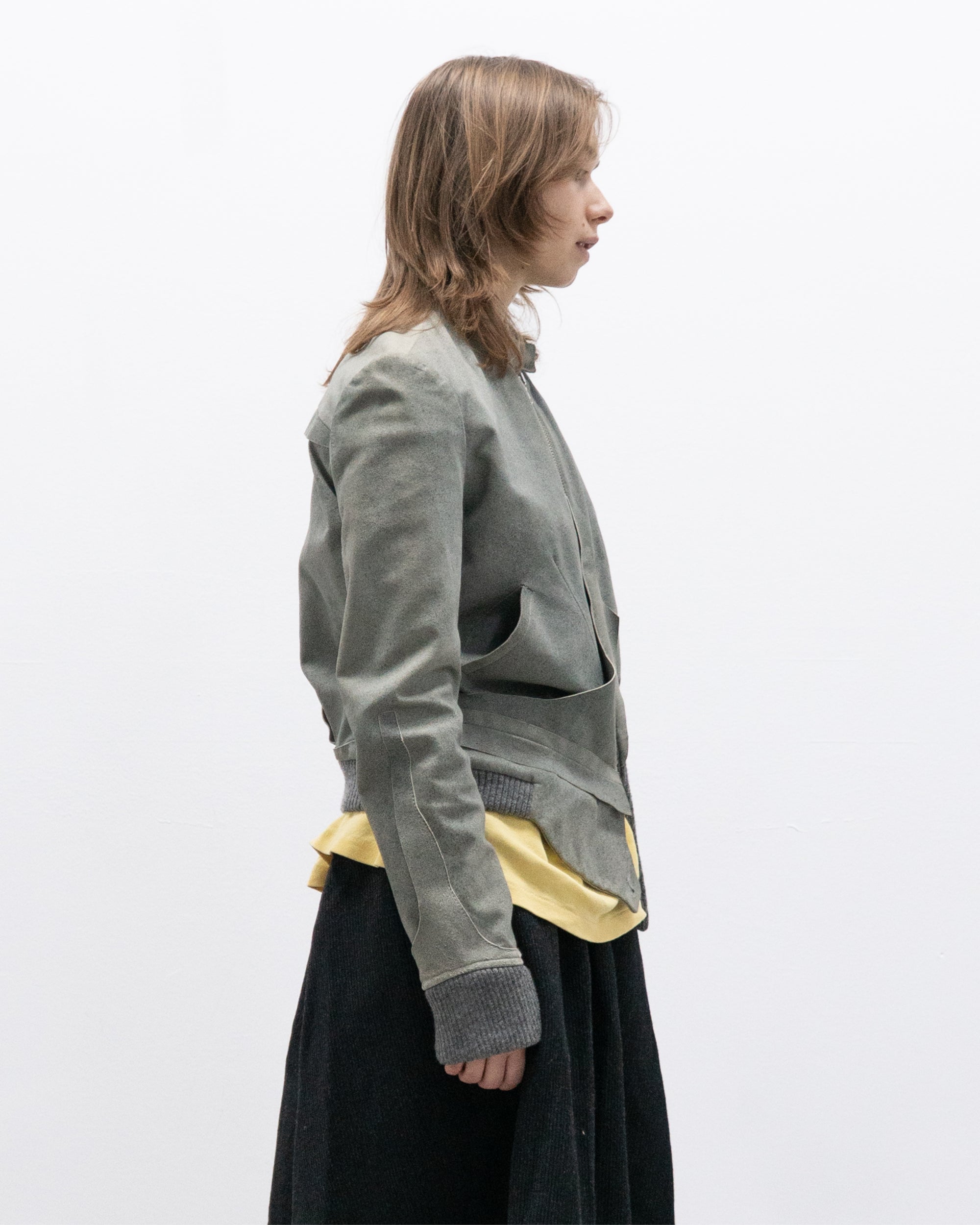 hussein chalayan aw02 raw hide bomber jacket
