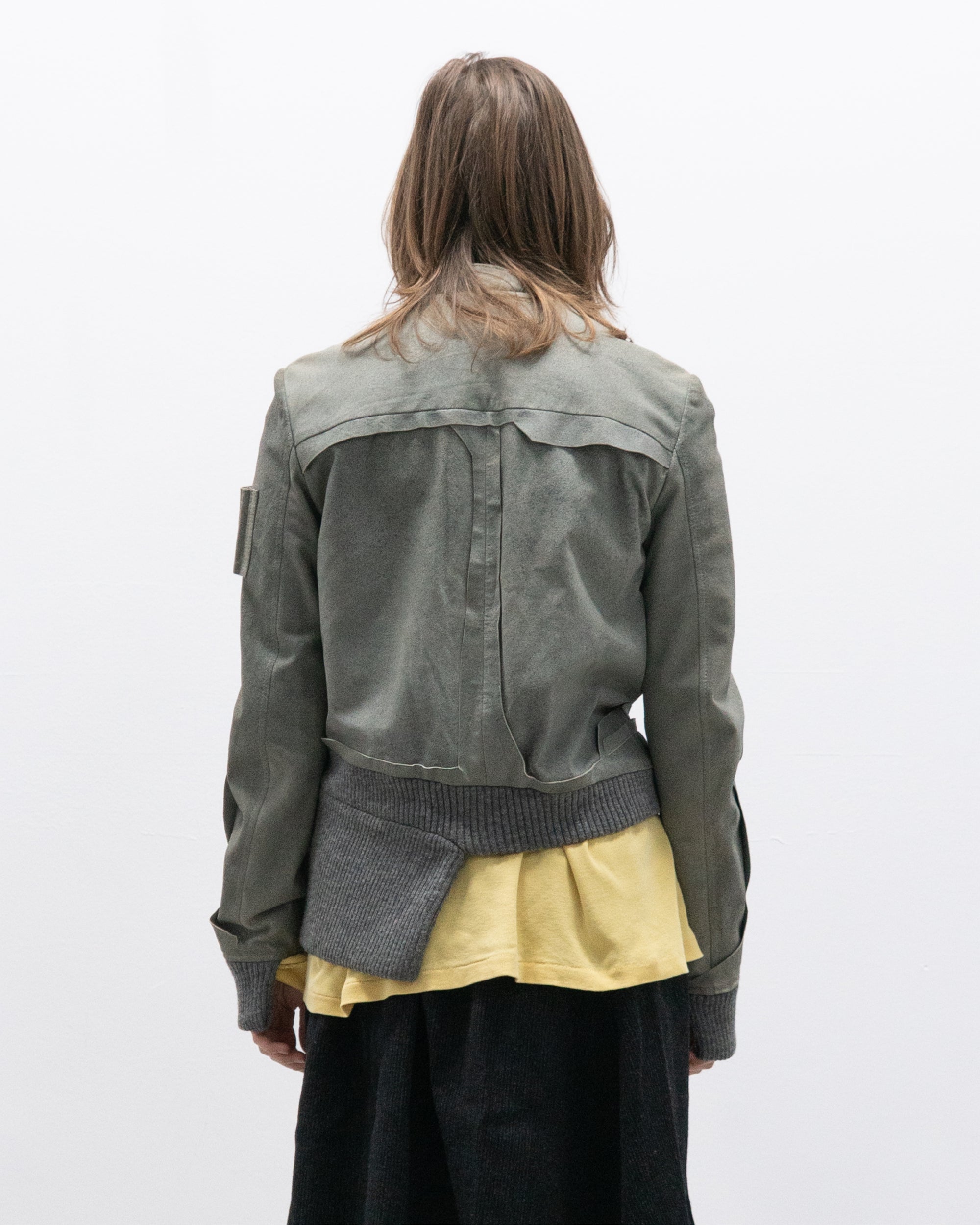 hussein chalayan aw02 raw hide bomber jacket