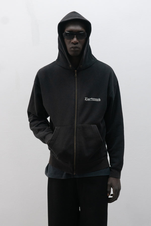 2000s borussia dortmund zip up hoodie