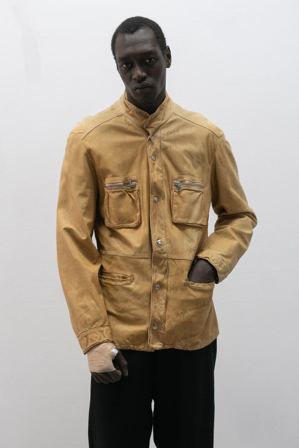 italian tattoo leather jacket