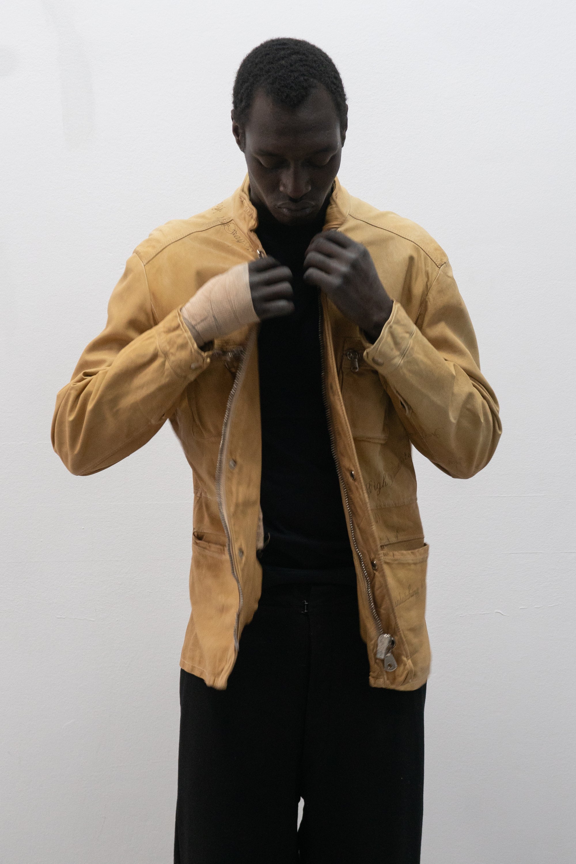 italian tattoo leather jacket